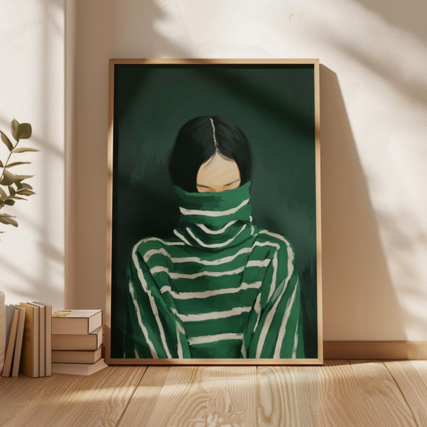 Emerald Green Abstract People Large Wall Art(Printable+Physical)