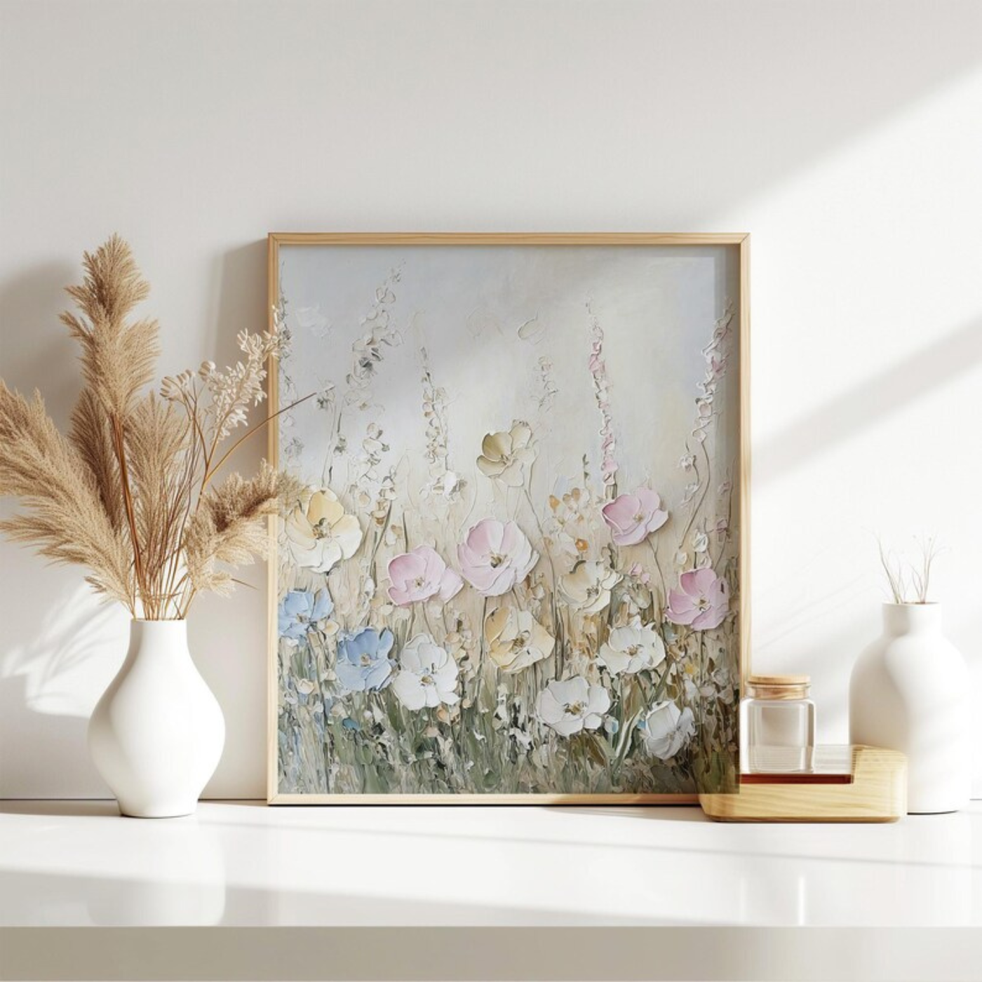 Wildflowers Oil Print Cosmos Flowers Wall Art(Printable+Physical)