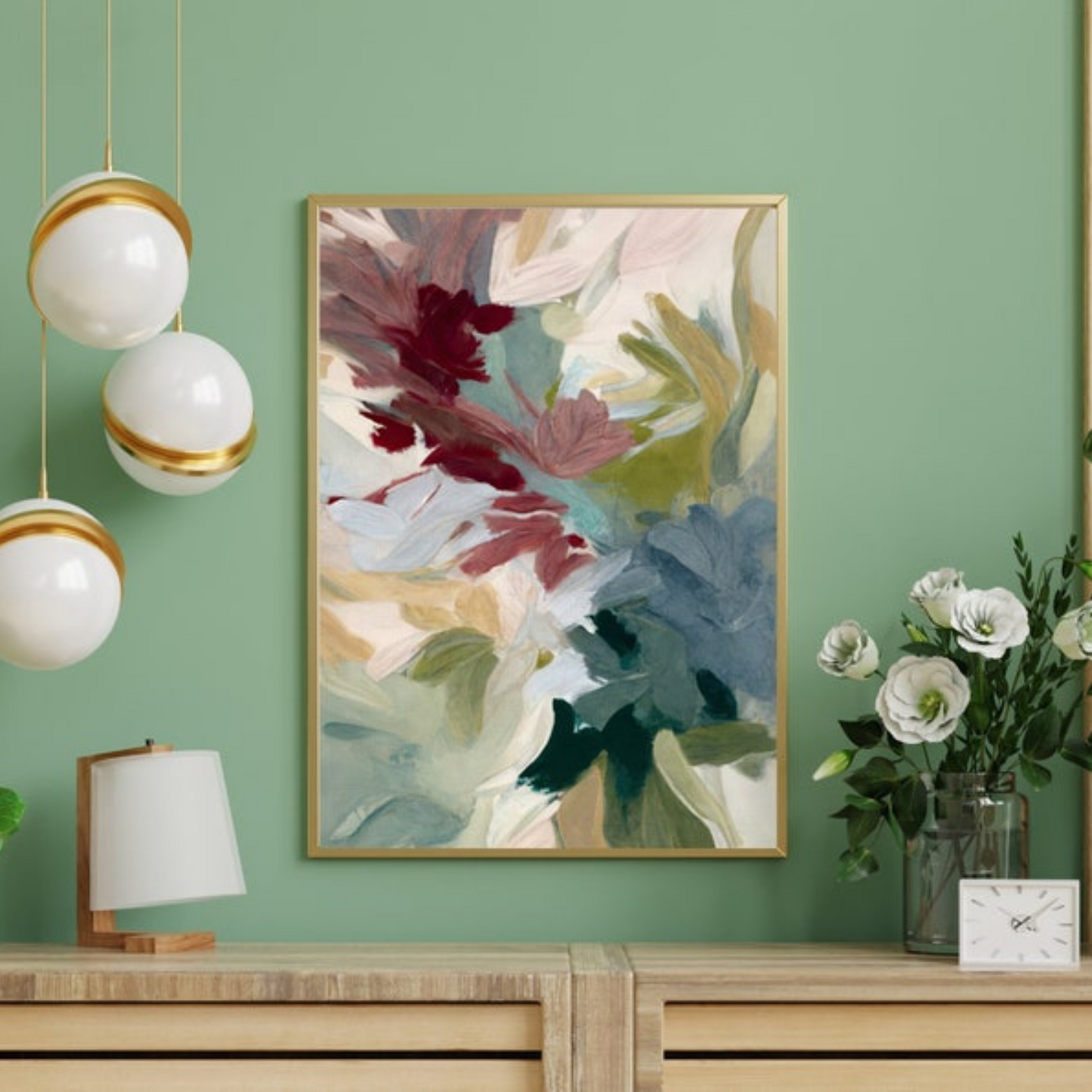 Moody Tones Abstract Flower Garden Wall Art(Printable+Physical)