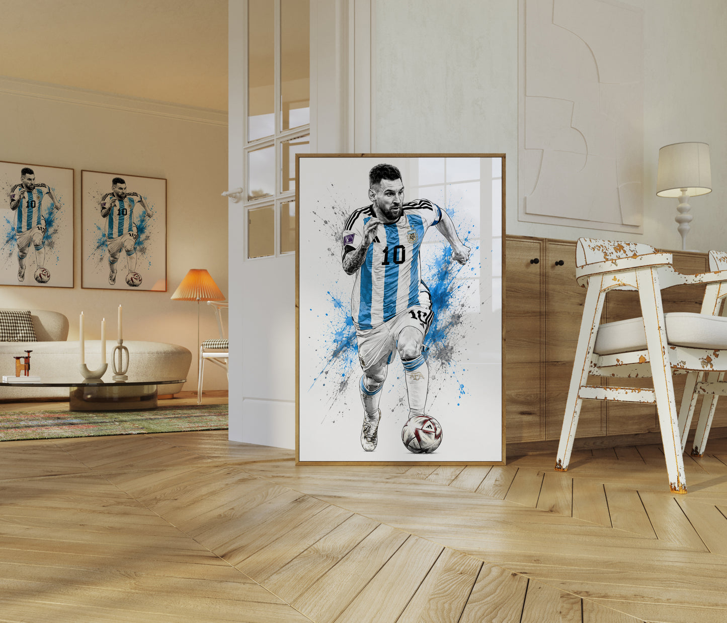 Lionel Messi Argentina Football Legends Sketch Wall Art Poster (Printable+Physical)