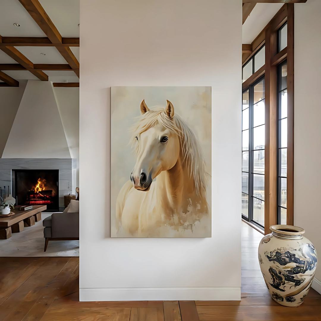 Vintage Oil Painting Style for Farmhouse and Equestrian Wall Art(Printable+Physical)