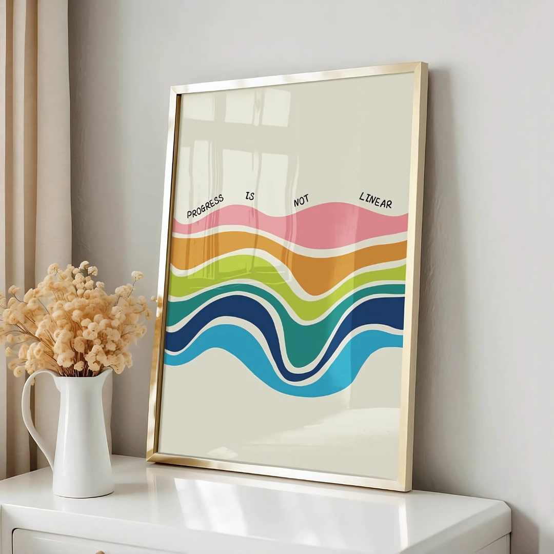 Progress is not Linear Motivation Poster (Printable+Physical)