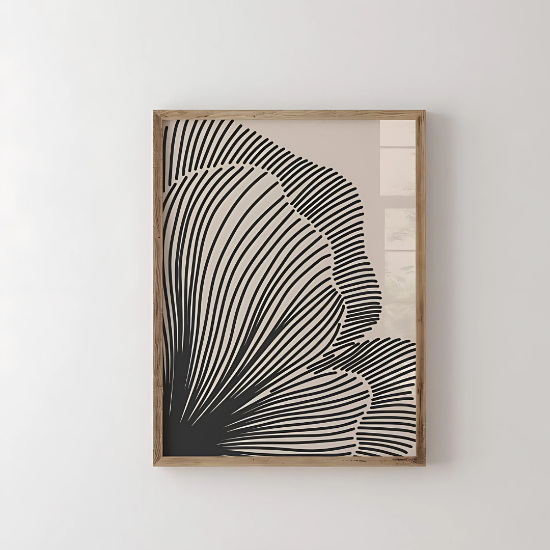 Neutral Lines Abstract Floral Downloadable Art Print(Printable+Physical)