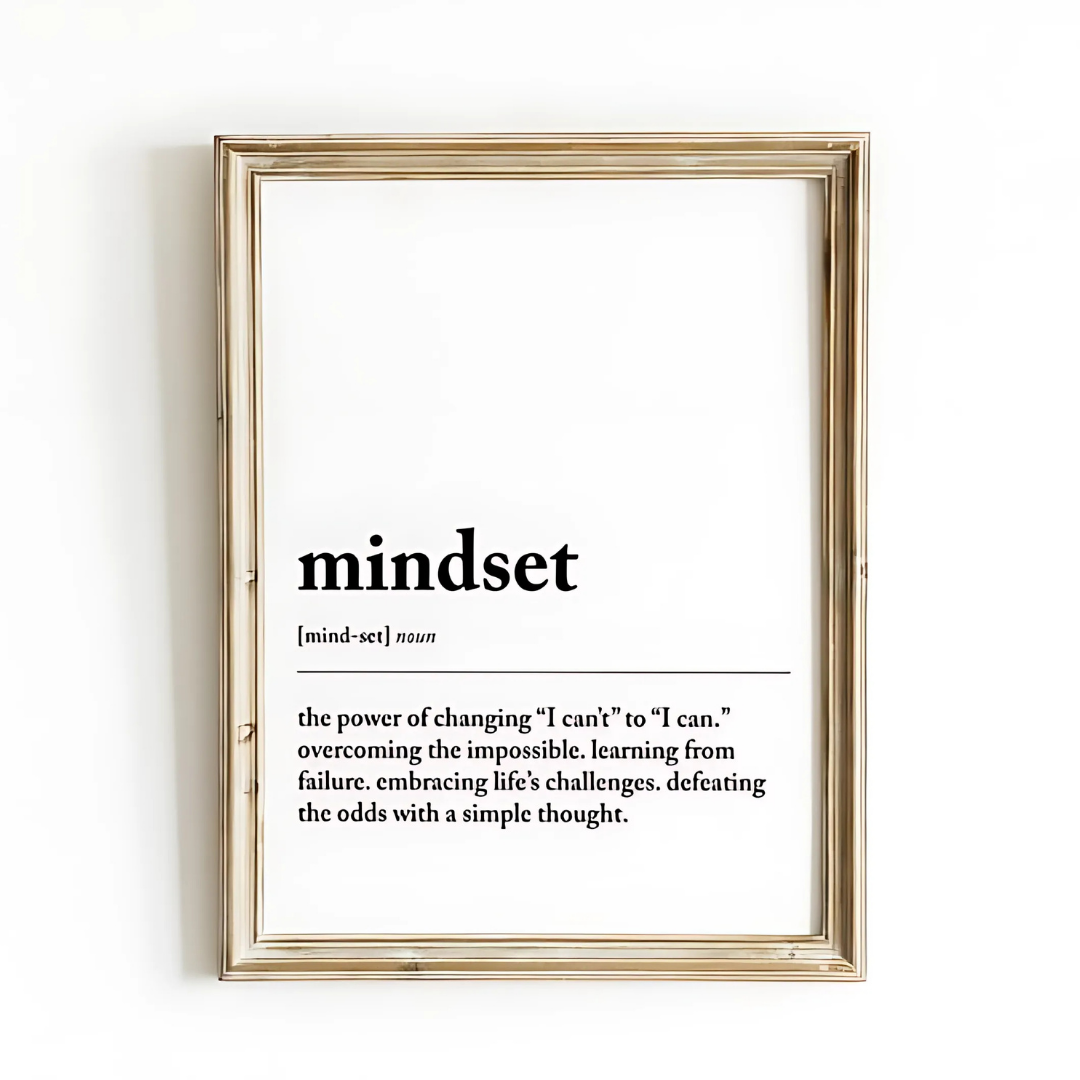 Mindset Definition Inspirational Office Decor(Printable+Physical)