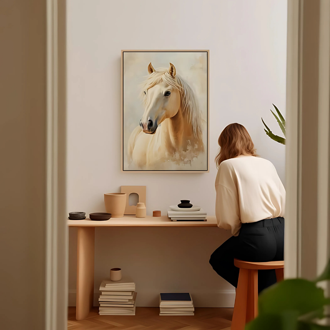 Vintage Oil Painting Style for Farmhouse and Equestrian Wall Art(Printable+Physical)