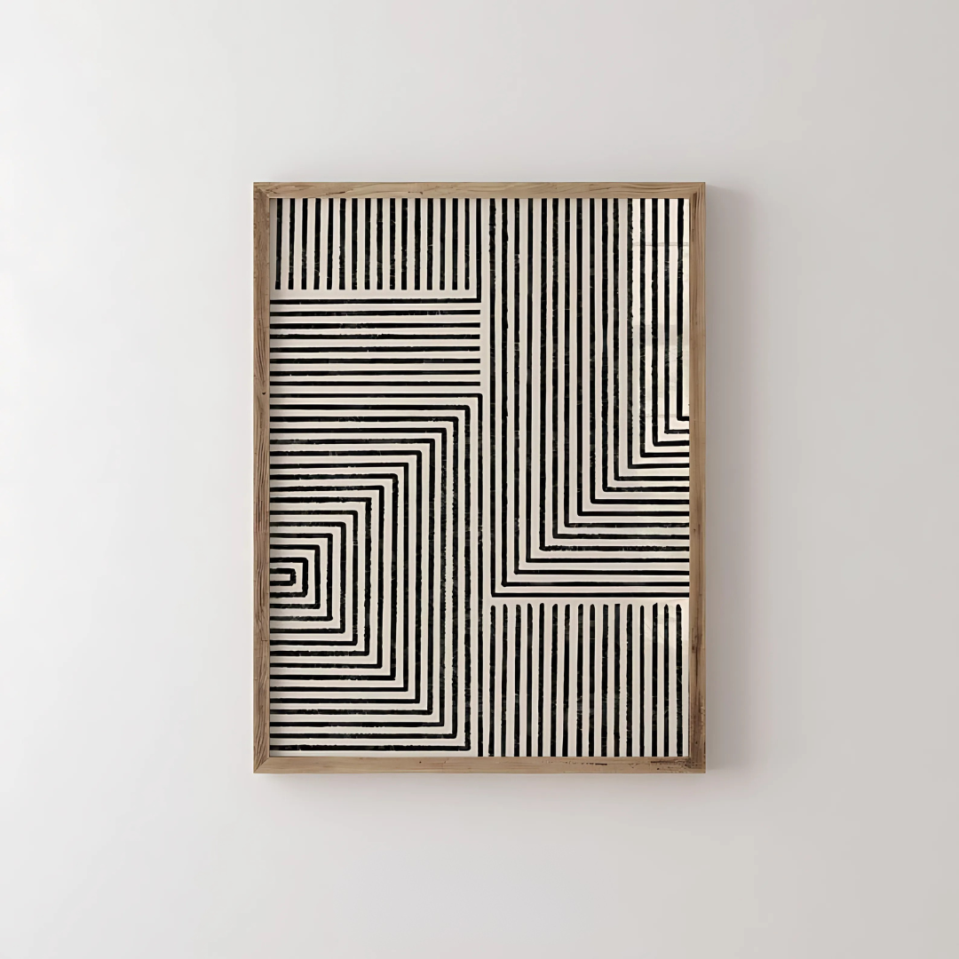 Beige Black Brush Stroke Wall Art(Printable+Physical)
