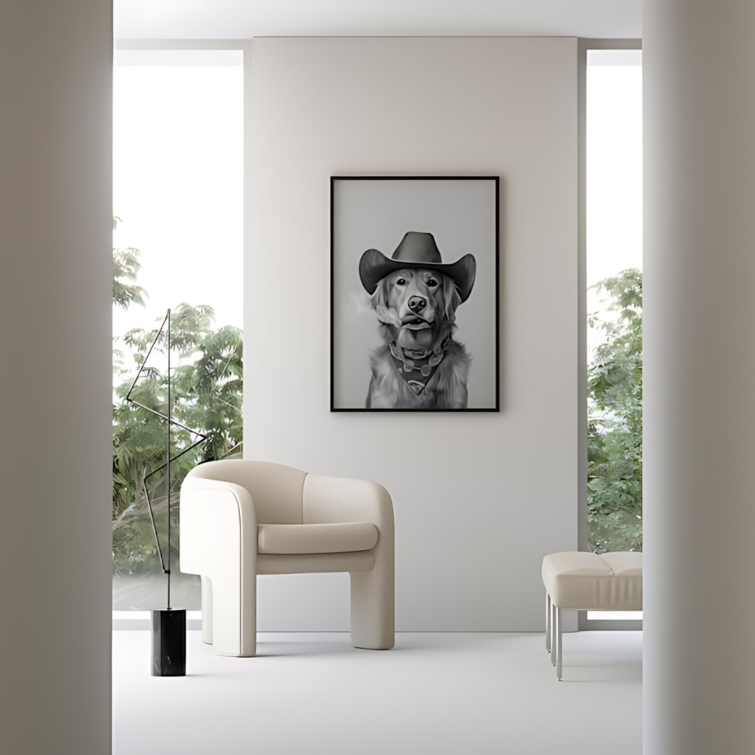 Golden Retriever Cowboy Print(Printable+Physical)