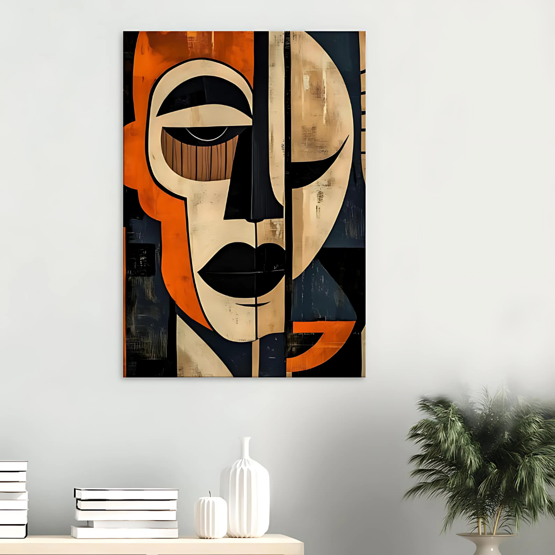 African American Afrocentric Abstract Mask Wall Art(Printable+Physical)