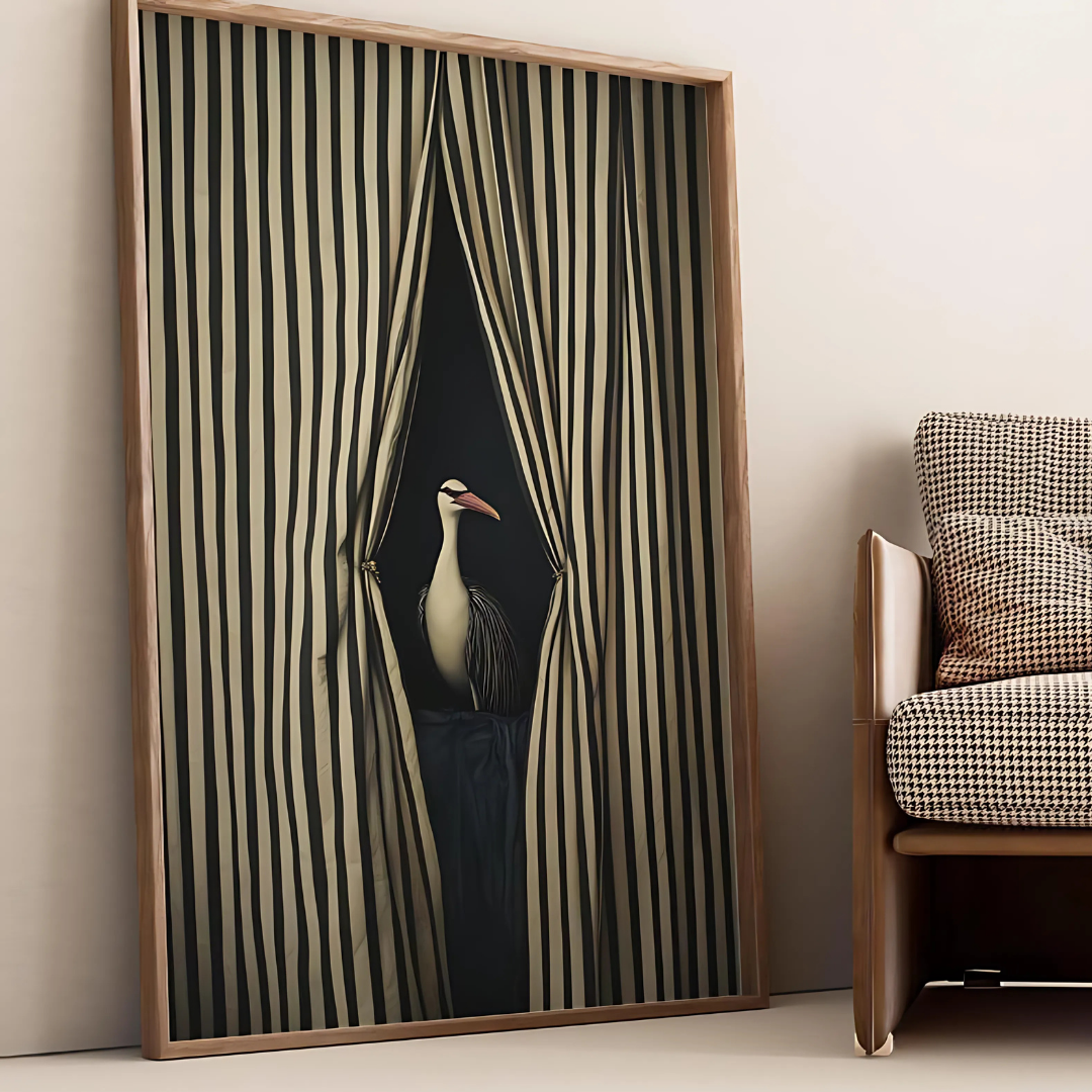 Surreal Black and White Striped Wall Decor(Printable+Physical)