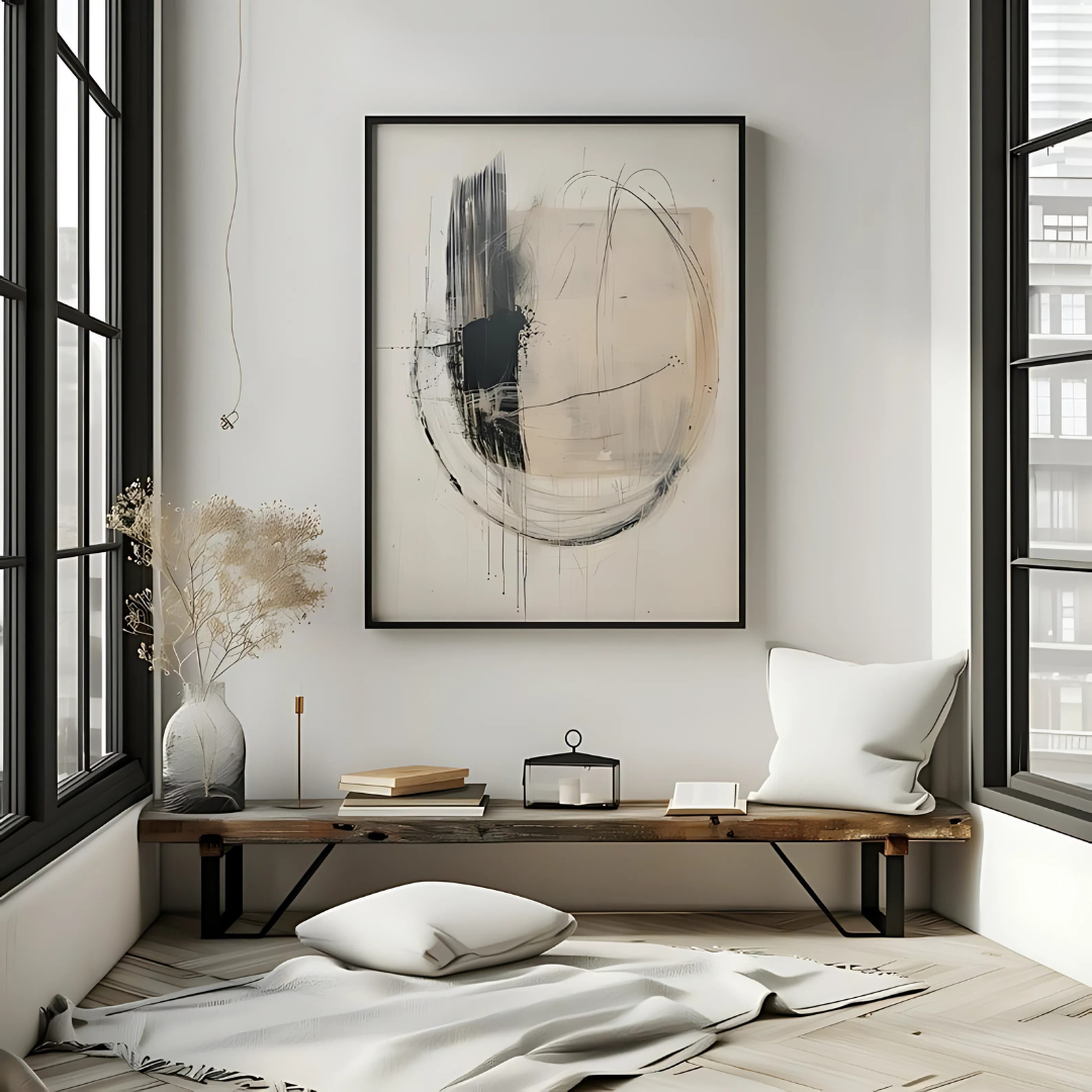 Minimalist Circle Geometric Abstract Printable Art(Printable+Physical)