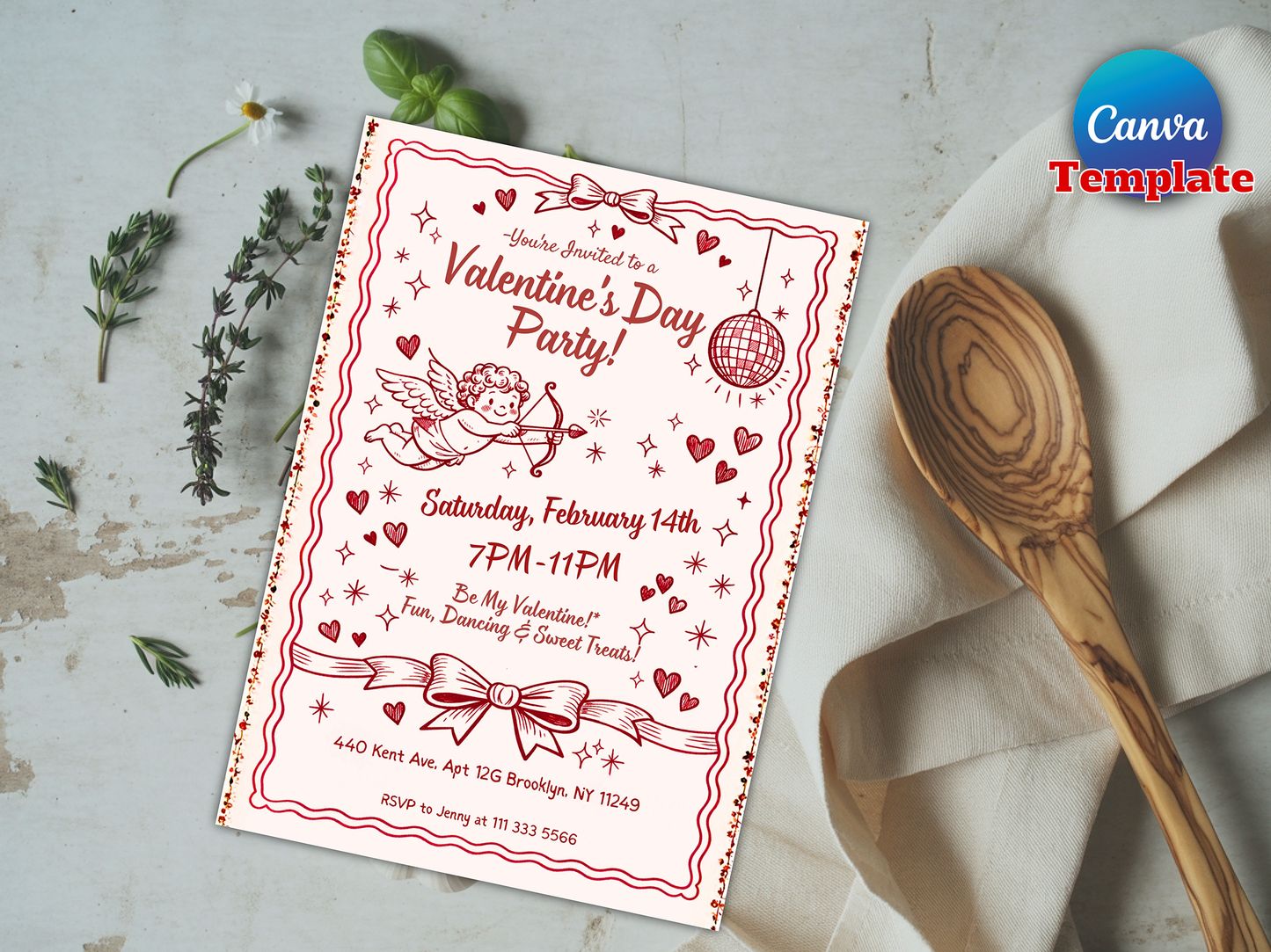 Galentine's Invite Valentine's Day Party Girls Night