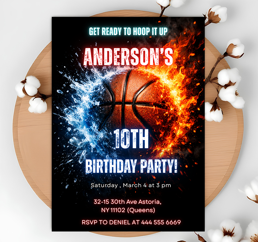 Editable Basketball Invitation Template