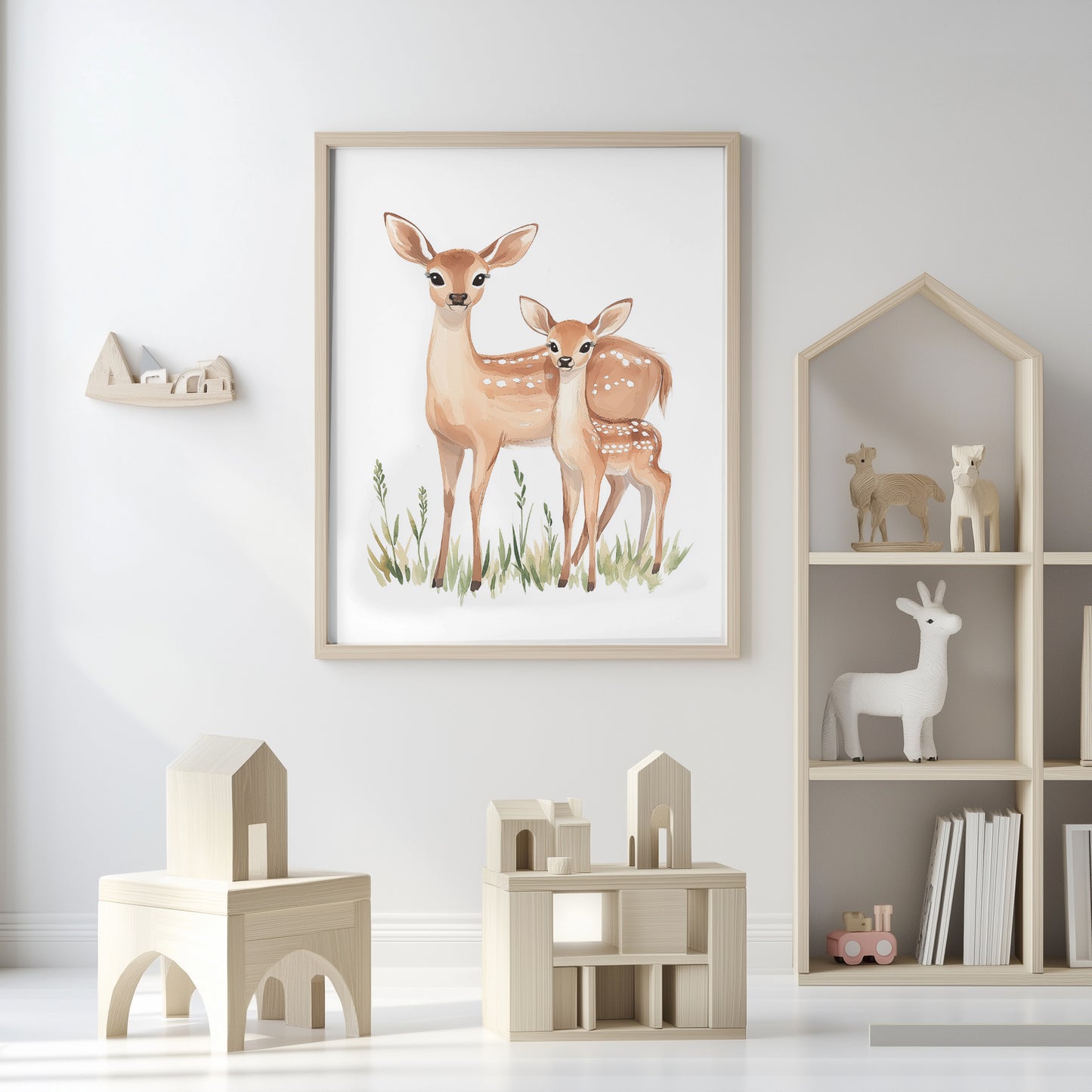 Watercolor Deer Nursery Print(Printable+Physical)