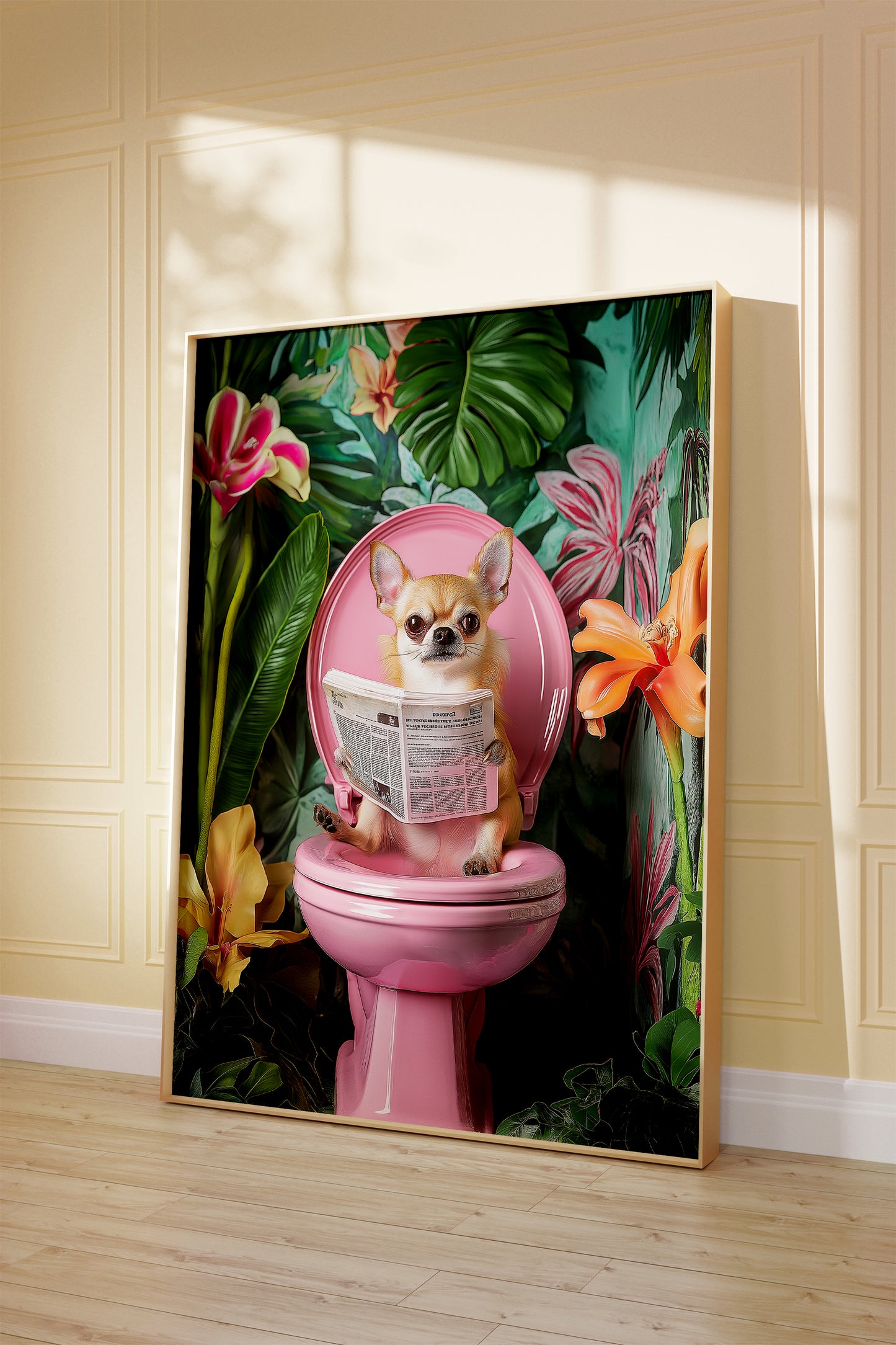 Funny Chihuahua on Toilet Print(Printable+Physical)