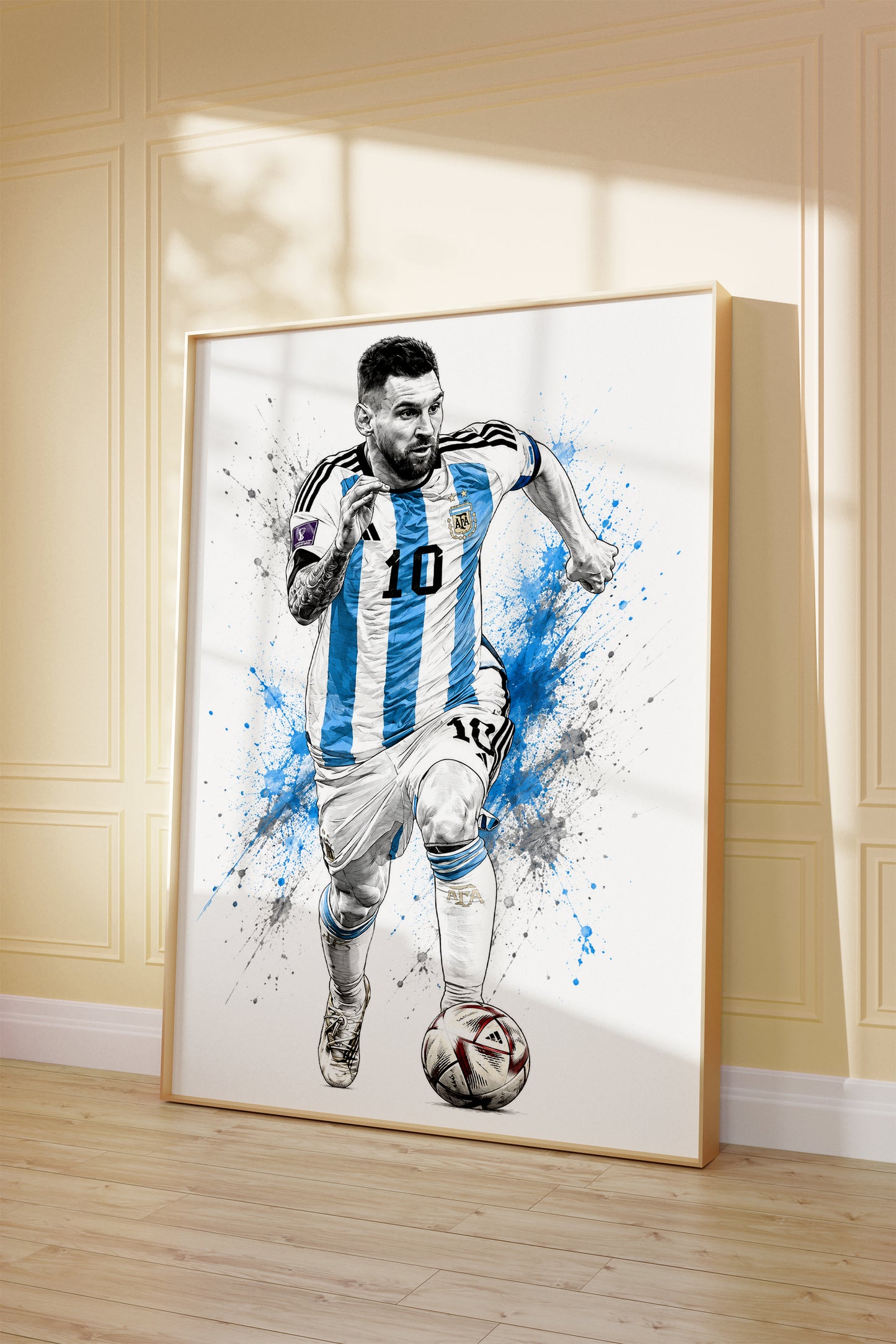 Lionel Messi Argentina Football Legends Sketch Wall Art Poster (Printable+Physical)