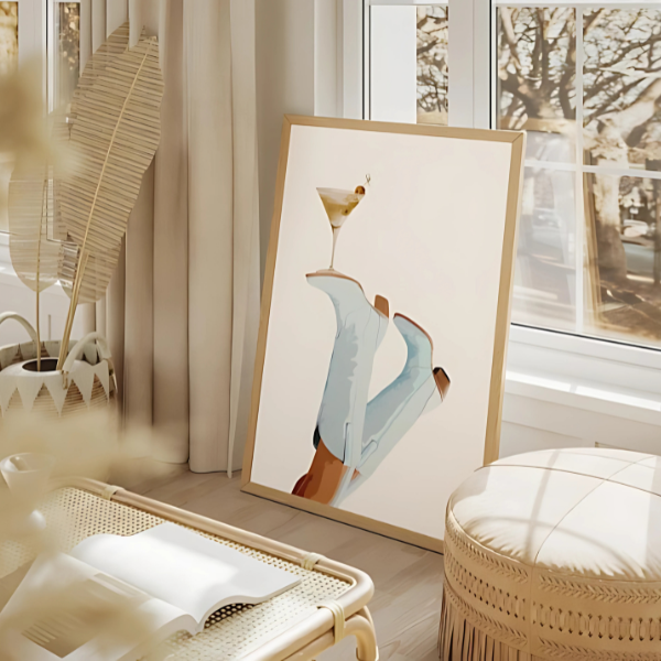 Light Blue Cowgirl Wall Art (Printable+Physical)