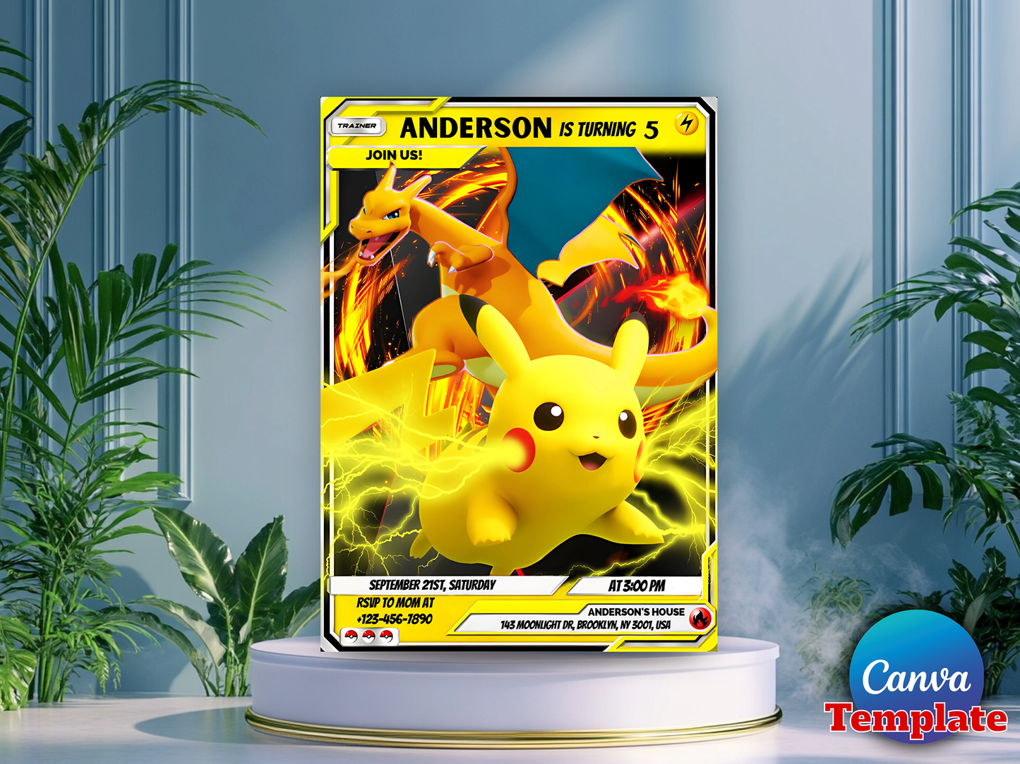 Pokémon Birthday Invitation Template | Instant Canva Download ⚡️🎂
