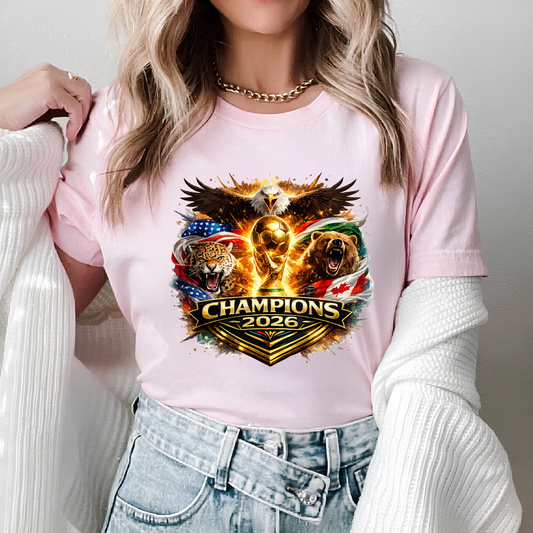 World Cup Champions 2026 Host Nations Mascot Grey Graphic T-Shirt (physical)