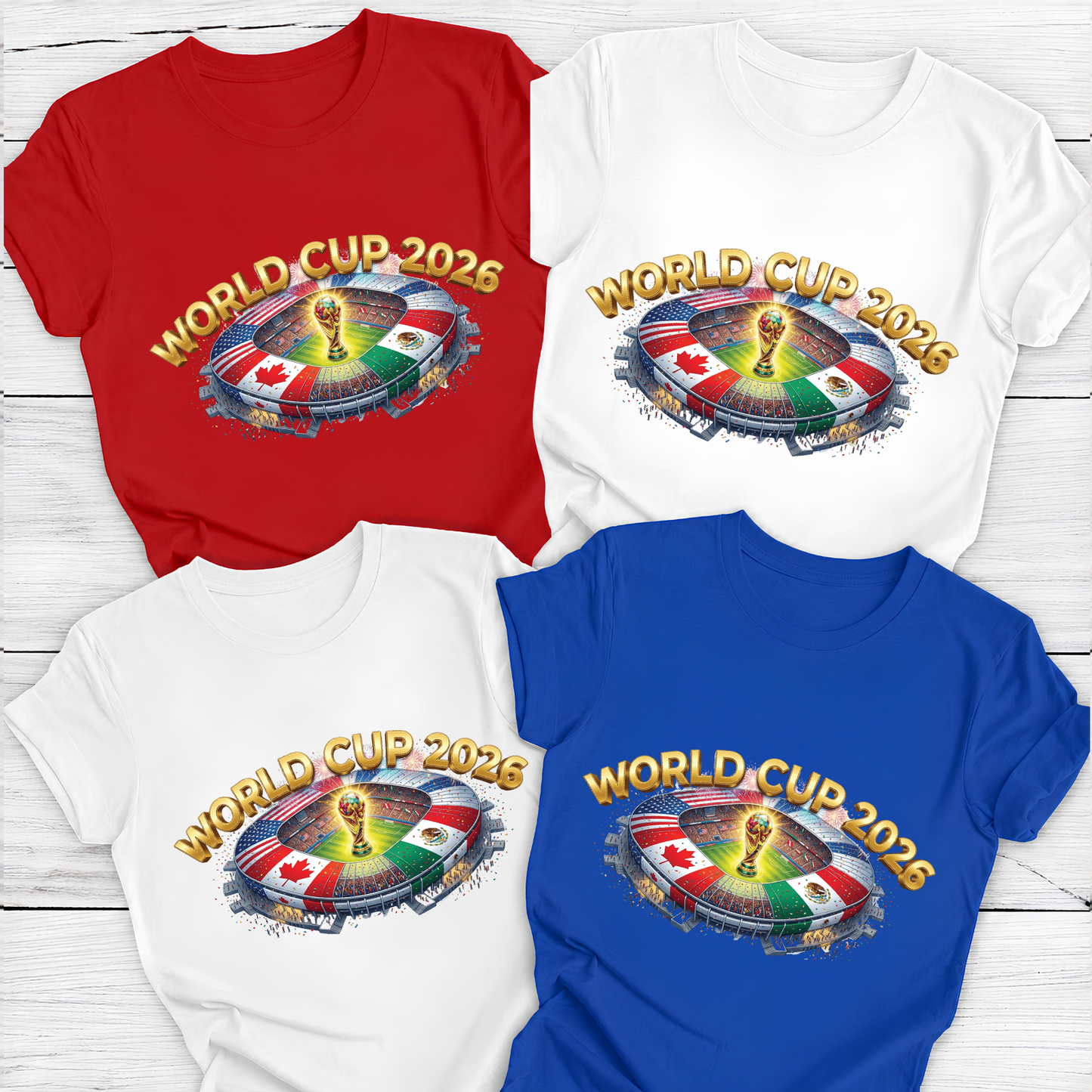 FIFA World Cup 2026 Host Stadium USA Mexico Canada Soccer Graphic T-Shirt  (physical)