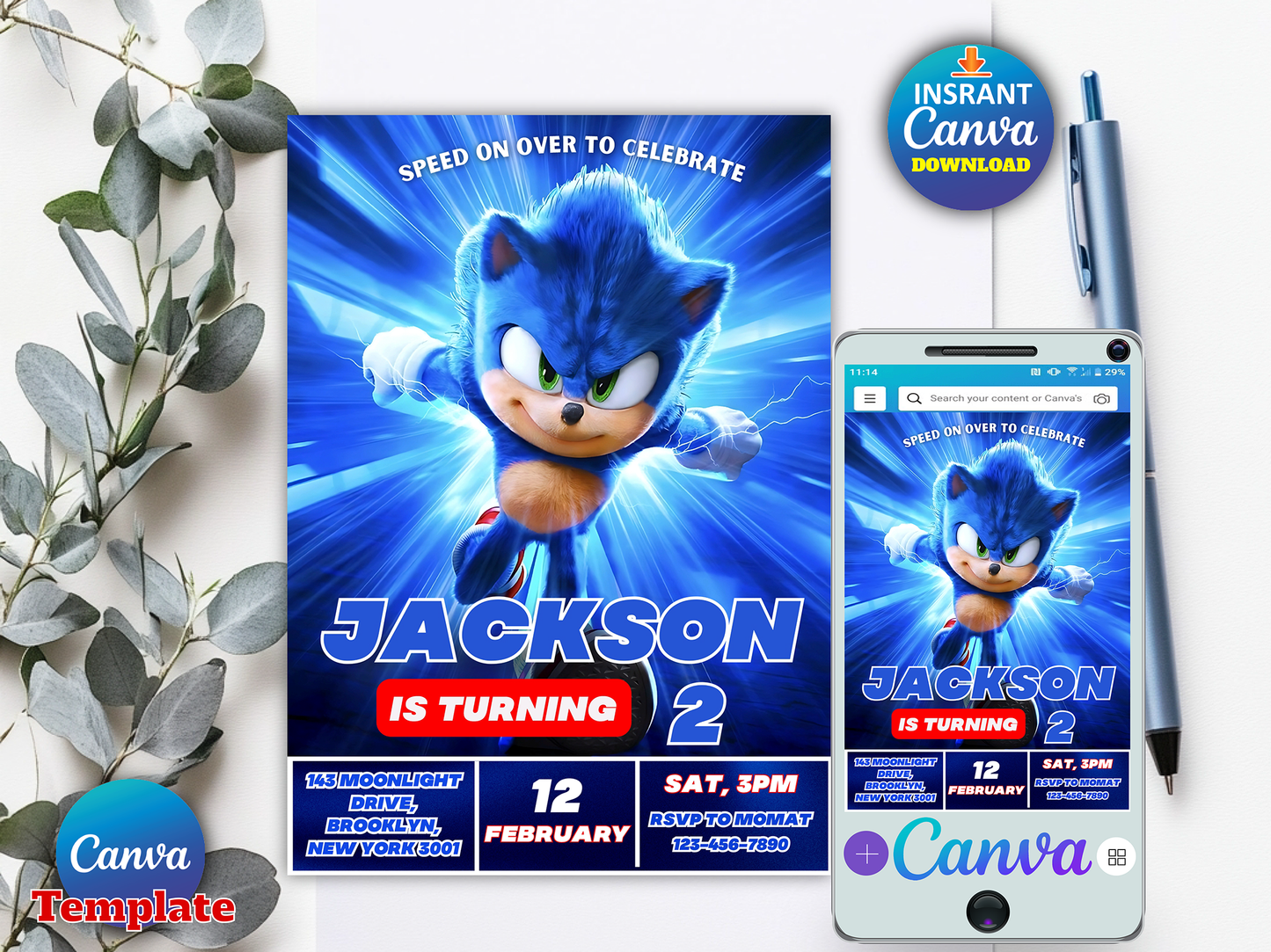 Jakson is turning Birthday Invitation Template
