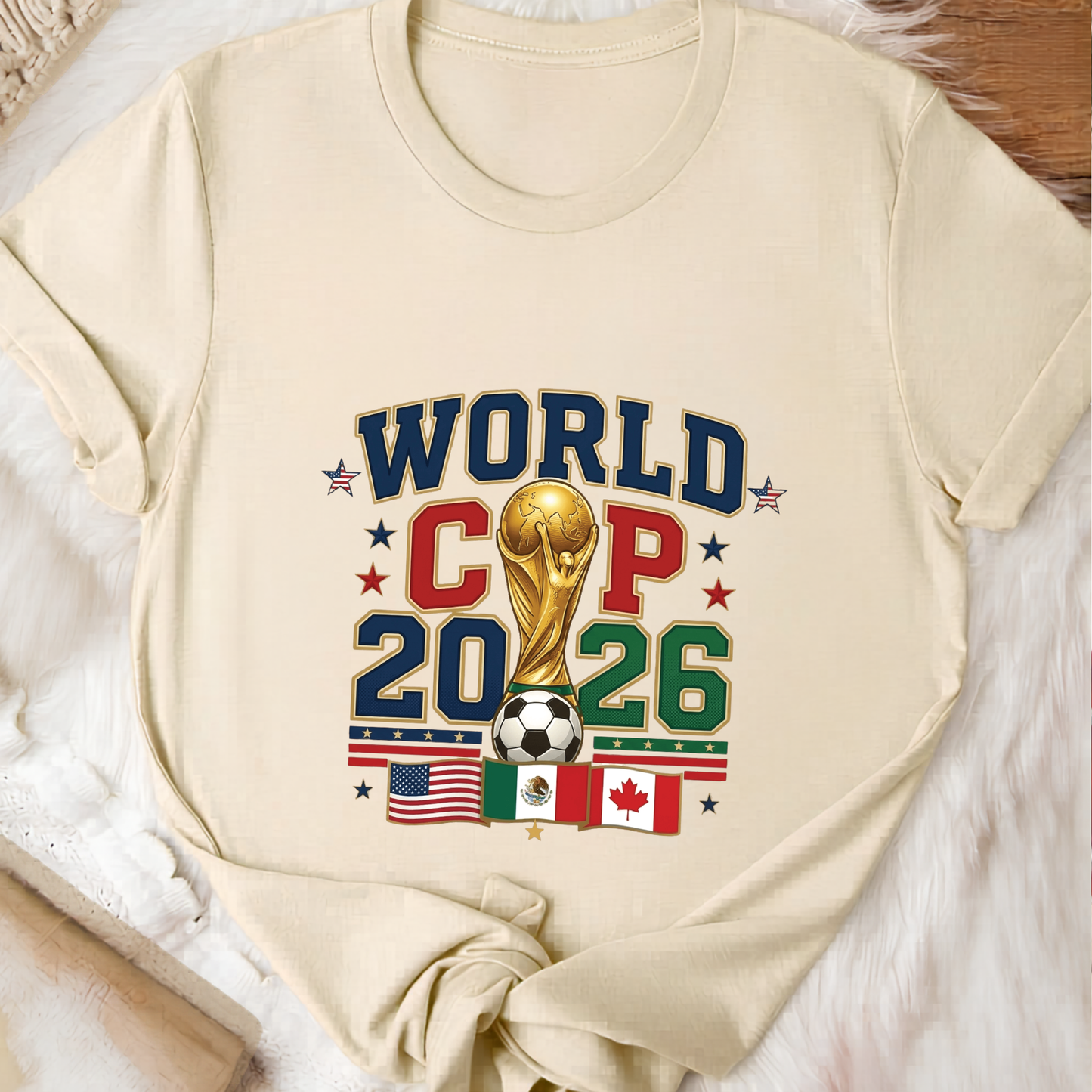 World Cup 2026 Host Nations Vintage Block Letter Graphic T-Shirt (physical)