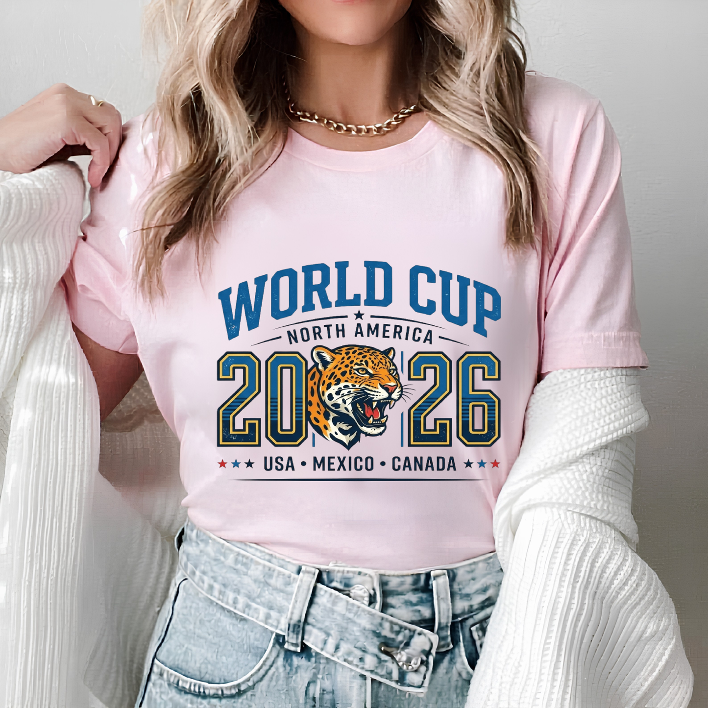 Official 2026 World Cup North America Jaguar Grey Graphic Tee (physical)