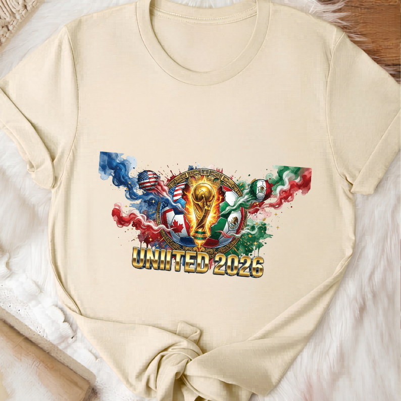 FIFA World Cup 2026 "United" Watercolor Splash Light Blue T-Shirt (physical)