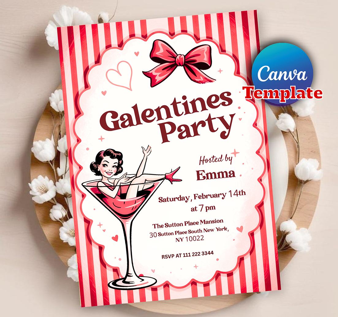 Editable Galentine's Day Invitation