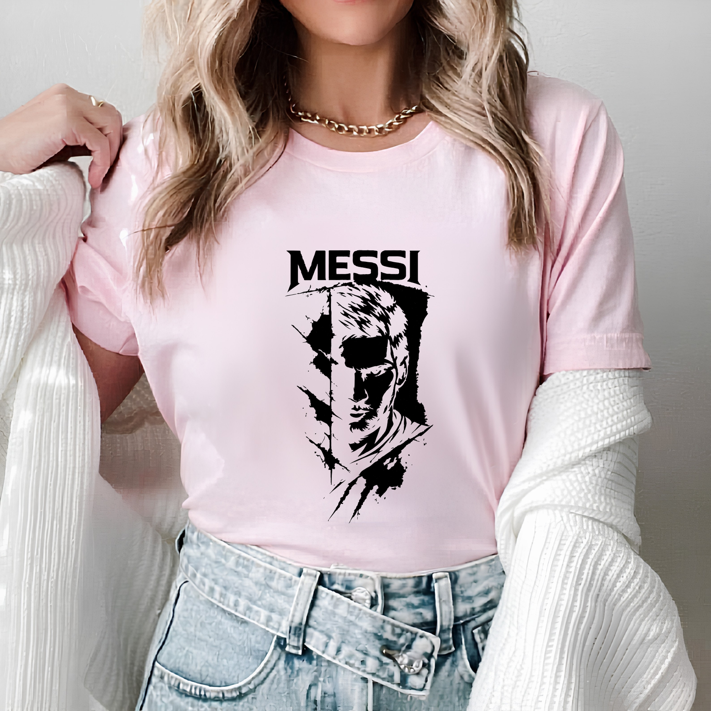 FIFA World Cup 2026 Lionel Messi Grunge Portrait Graphic Tee (physical)
