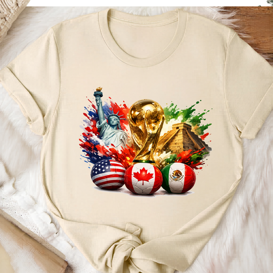 2026 World Cup United North America Soccer T-Shirt - USA, Canada & Mexico Fan Tee(physical)