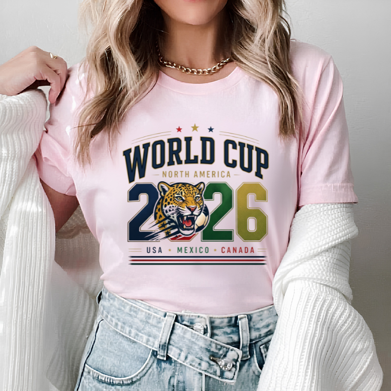 2026 World Cup North America Jaguar Graphic White T-Shirt (physical)