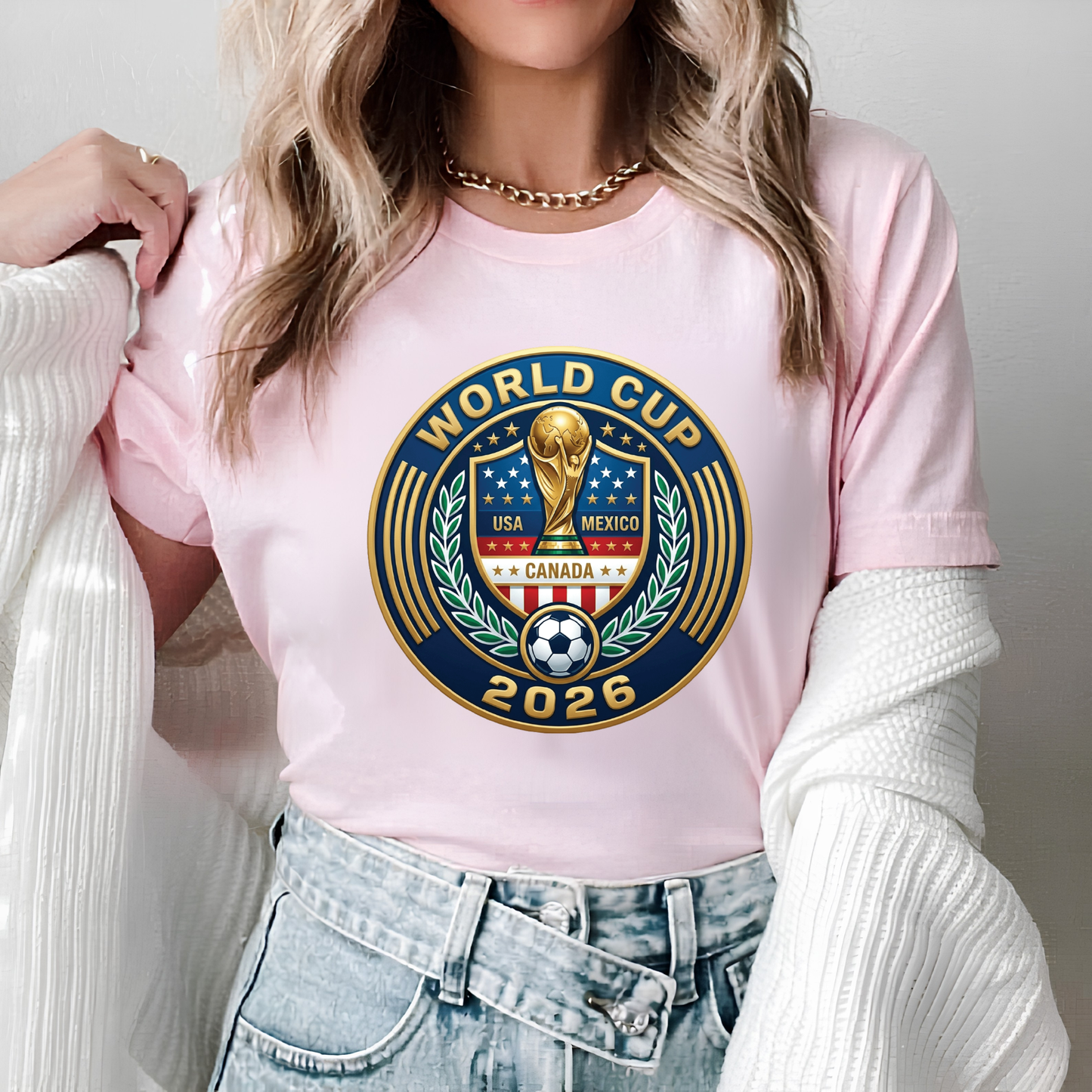 FIFA World Cup 2026 USA Mexico Canada Football Graphic T-Shirt (physical)