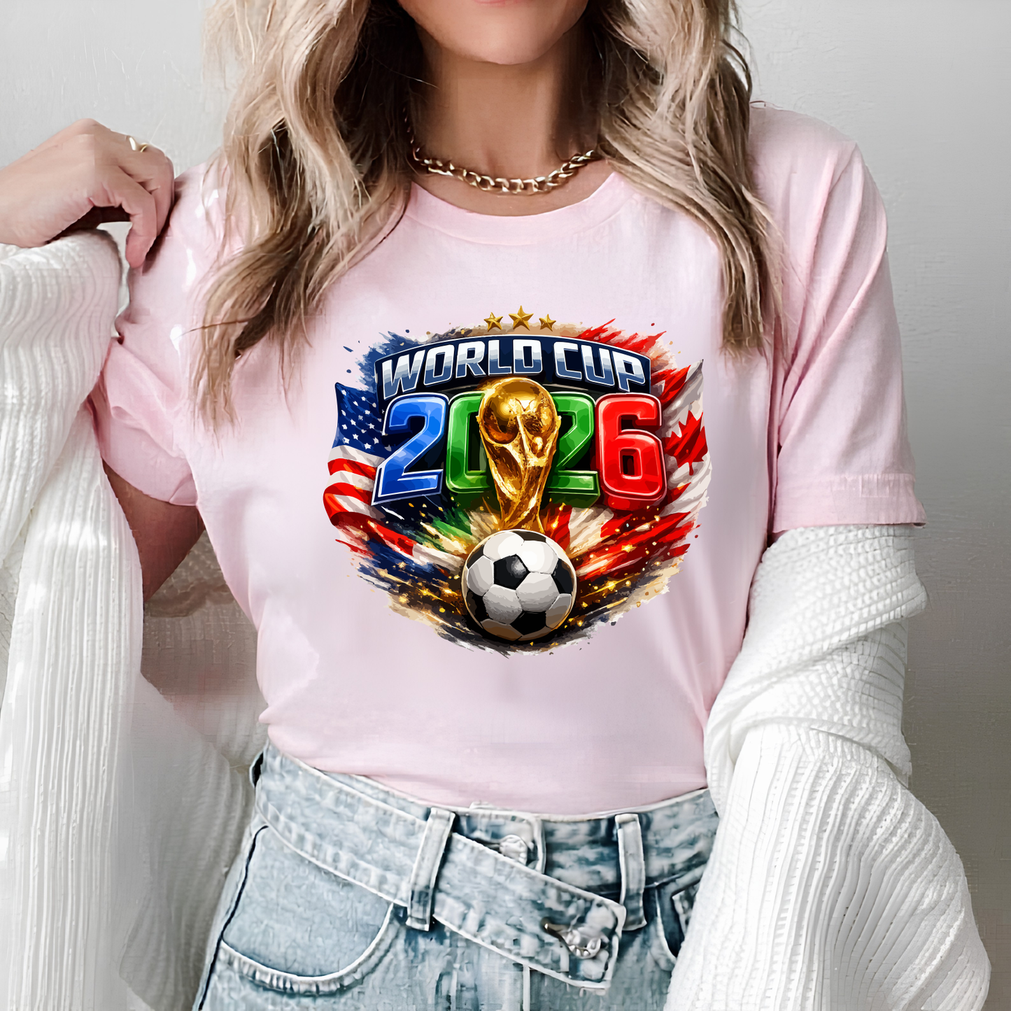 Exclusive 2026 World Cup Fan Merchandise Pink Graphic T-Shirt (physical)