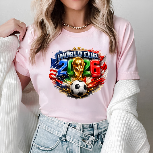 Exclusive 2026 World Cup Fan Merchandise Pink Graphic T-Shirt (physical)