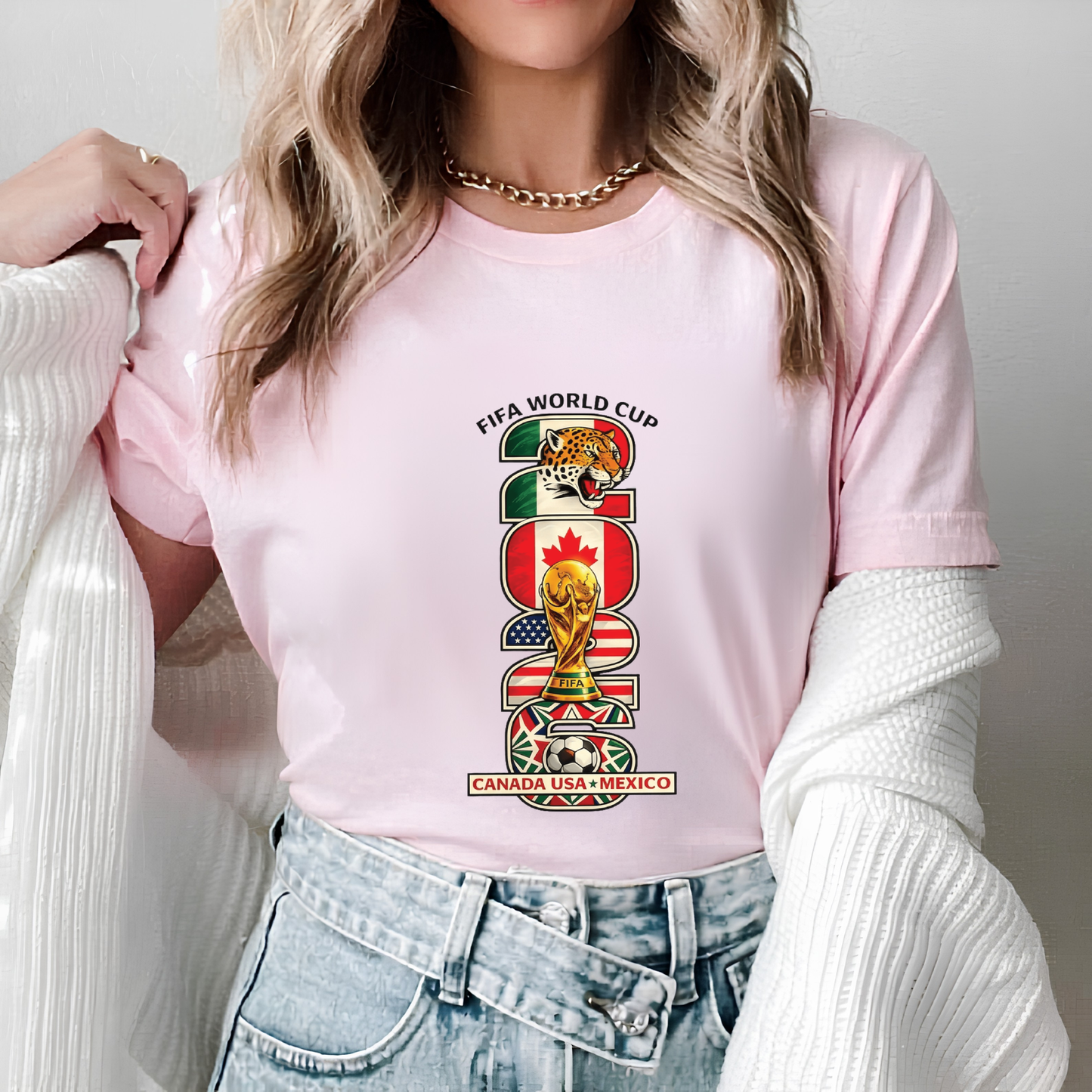 FIFA World Cup 2026 Canada-USA-Mexico Vertical Graphic T-Shirt (physical)