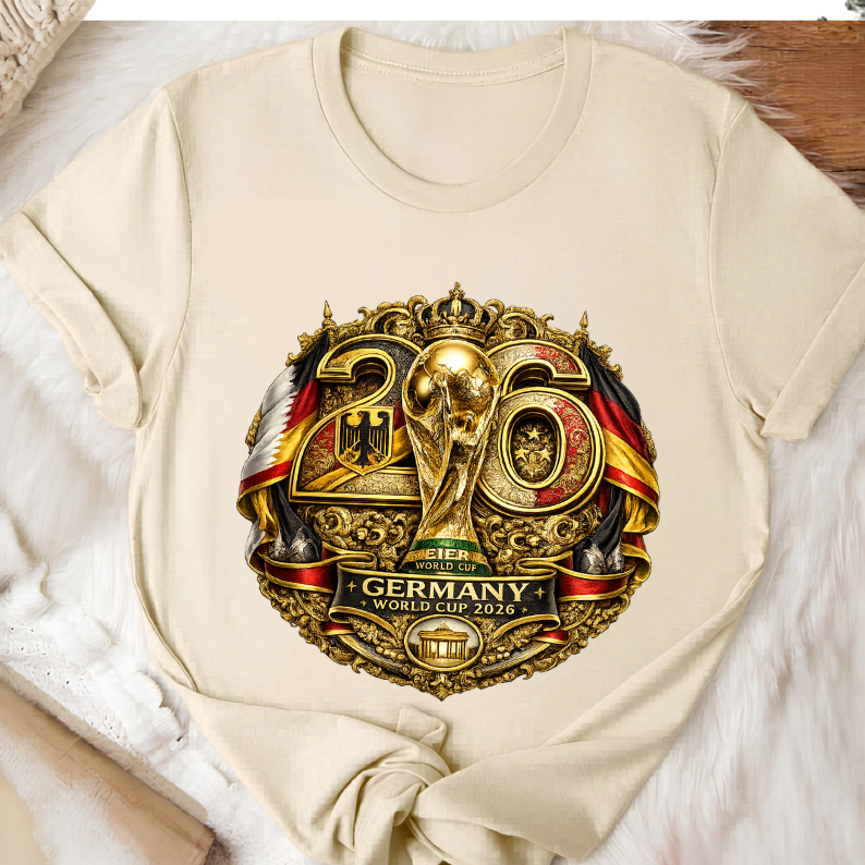 Germany World Cup 2026 Premium Golden Graphic T-Shirt (physical)