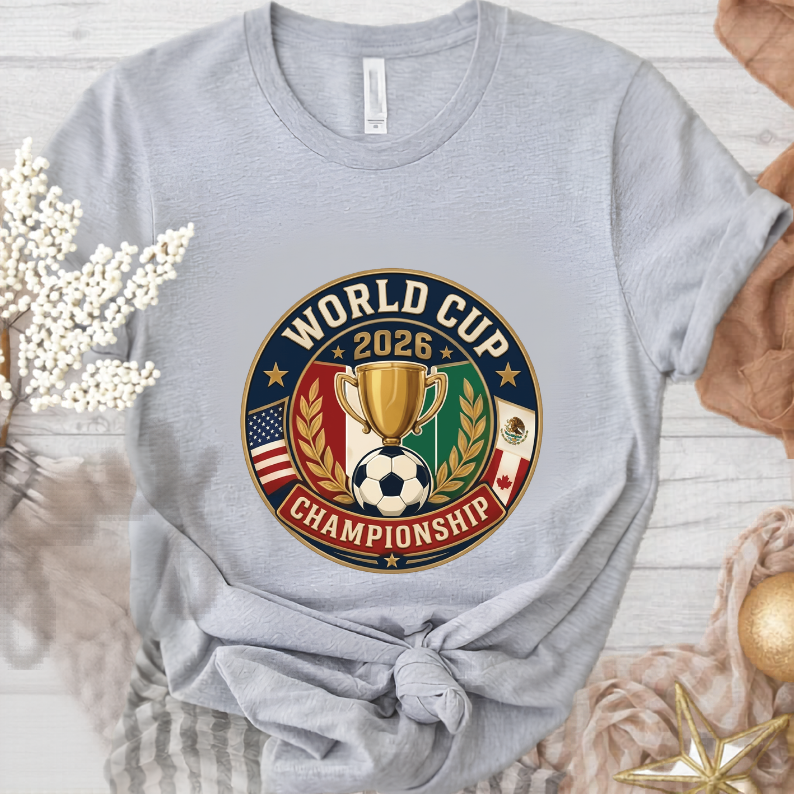World Cup 2026 Championship Trophy Emblem Graphic T-Shirt (physical)