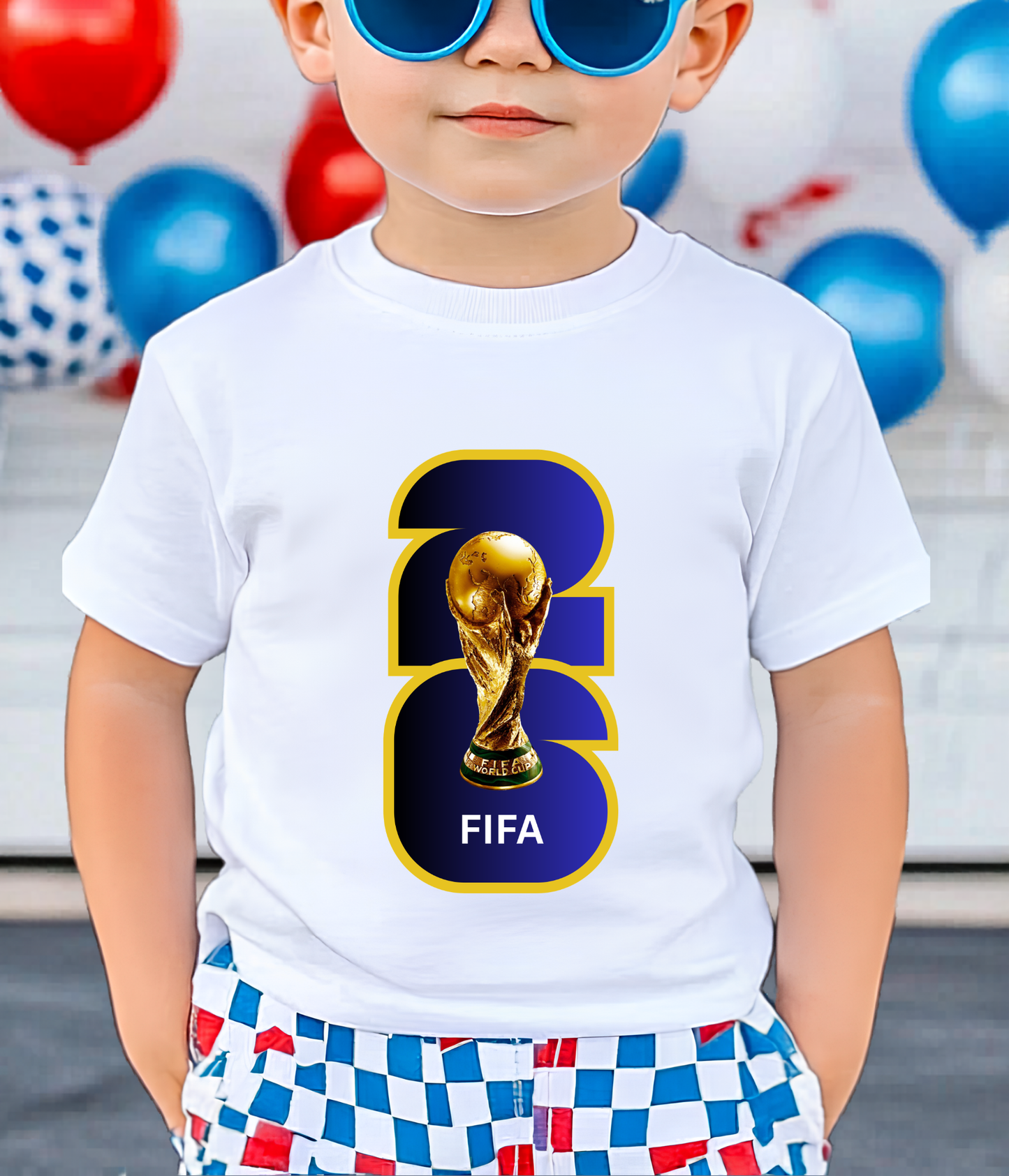 FIFA World Cup 2026 Trophy Deep Gradient Bold Number Graphic T-Shirt (physical)