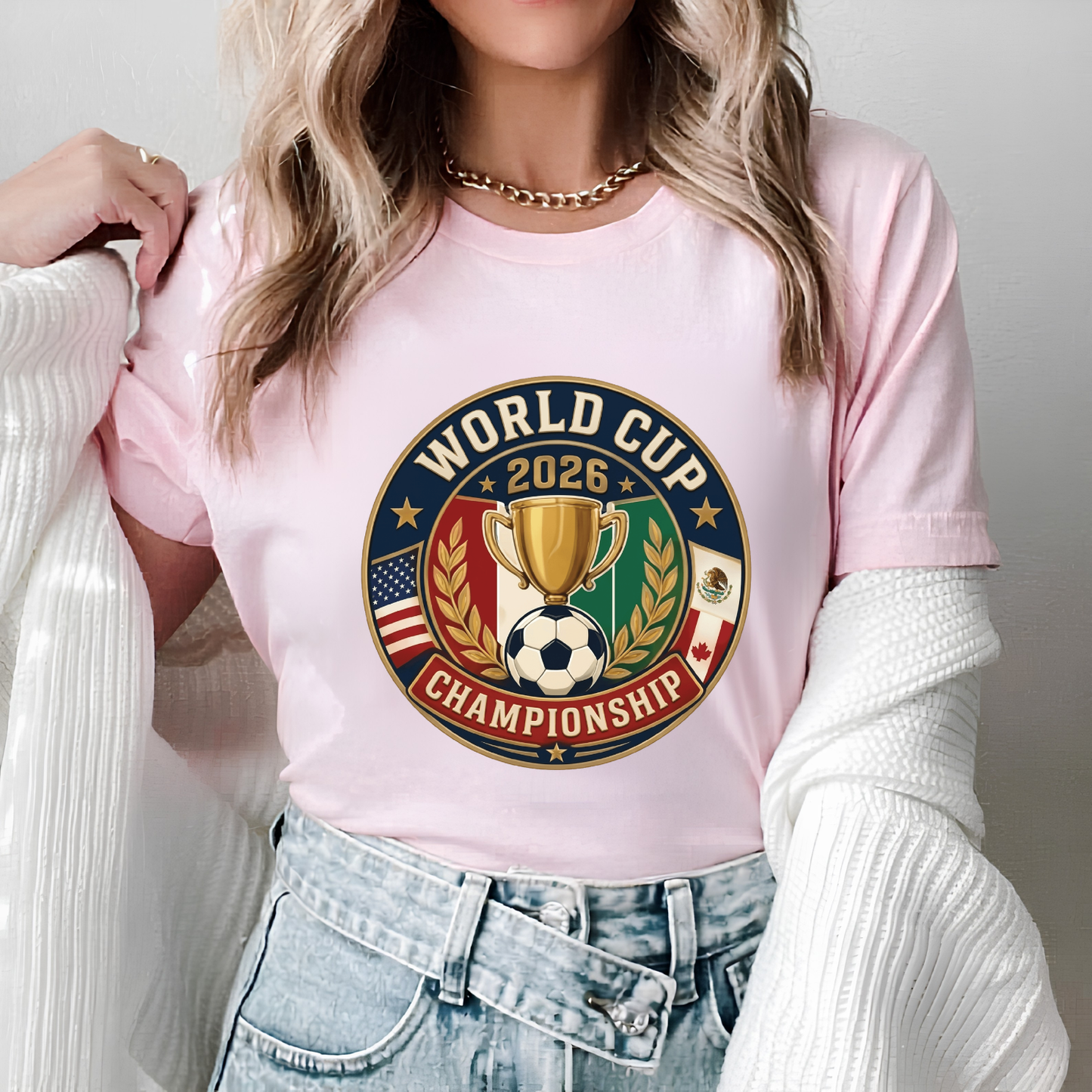 World Cup 2026 Championship Trophy Emblem Graphic T-Shirt (physical)
