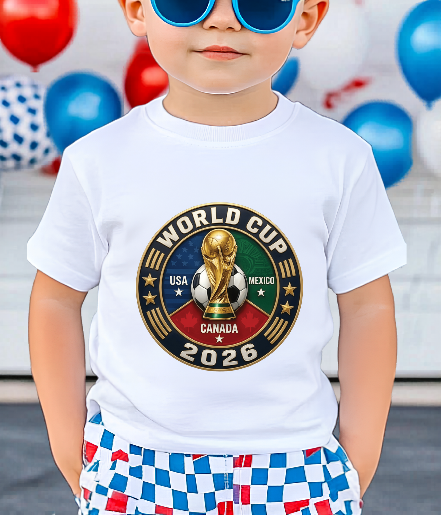 FIFA World Cup 2026 USA-Canada-Mexico Ribbon Watercolor Splash T-Shirt (physical)