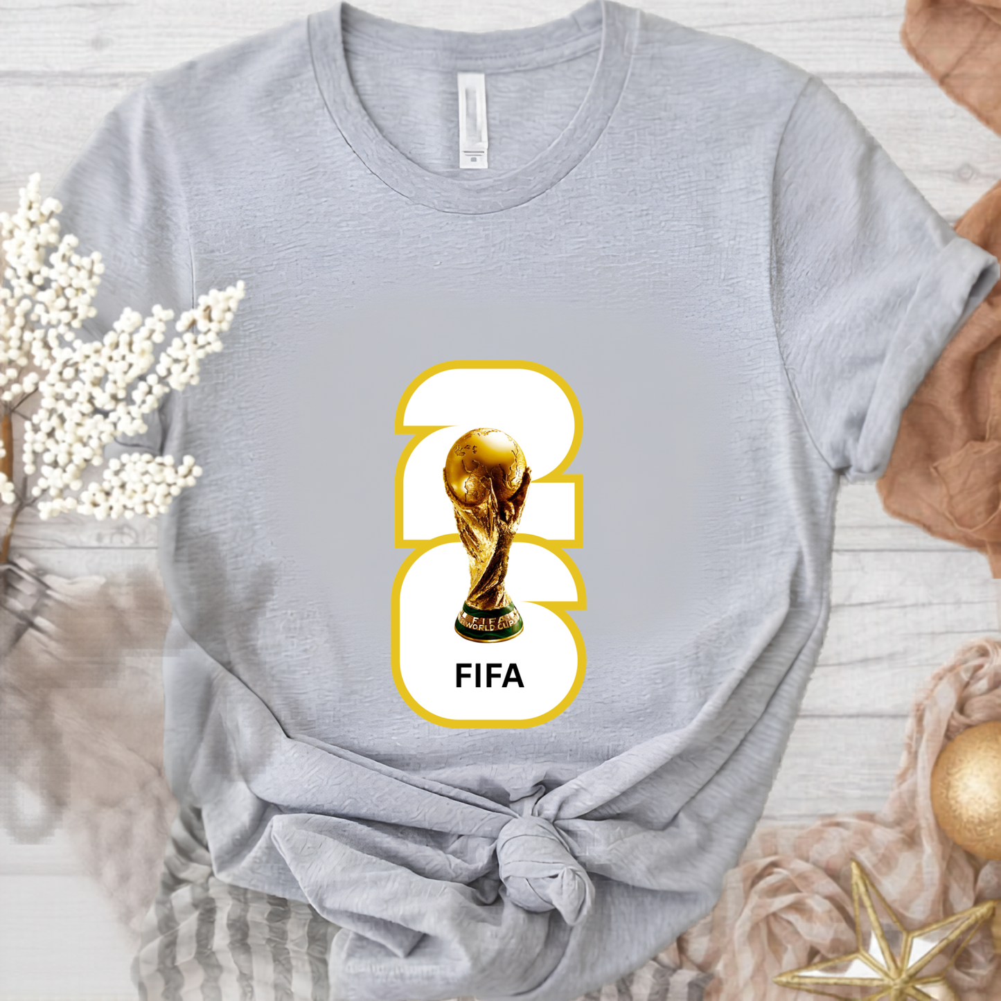 FIFA World Cup 2026 Trophy Classic Bold Number Graphic T-Shirt (physical)