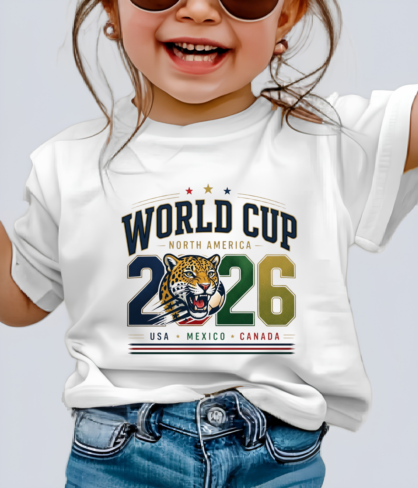 2026 World Cup North America Jaguar Graphic White T-Shirt (physical)
