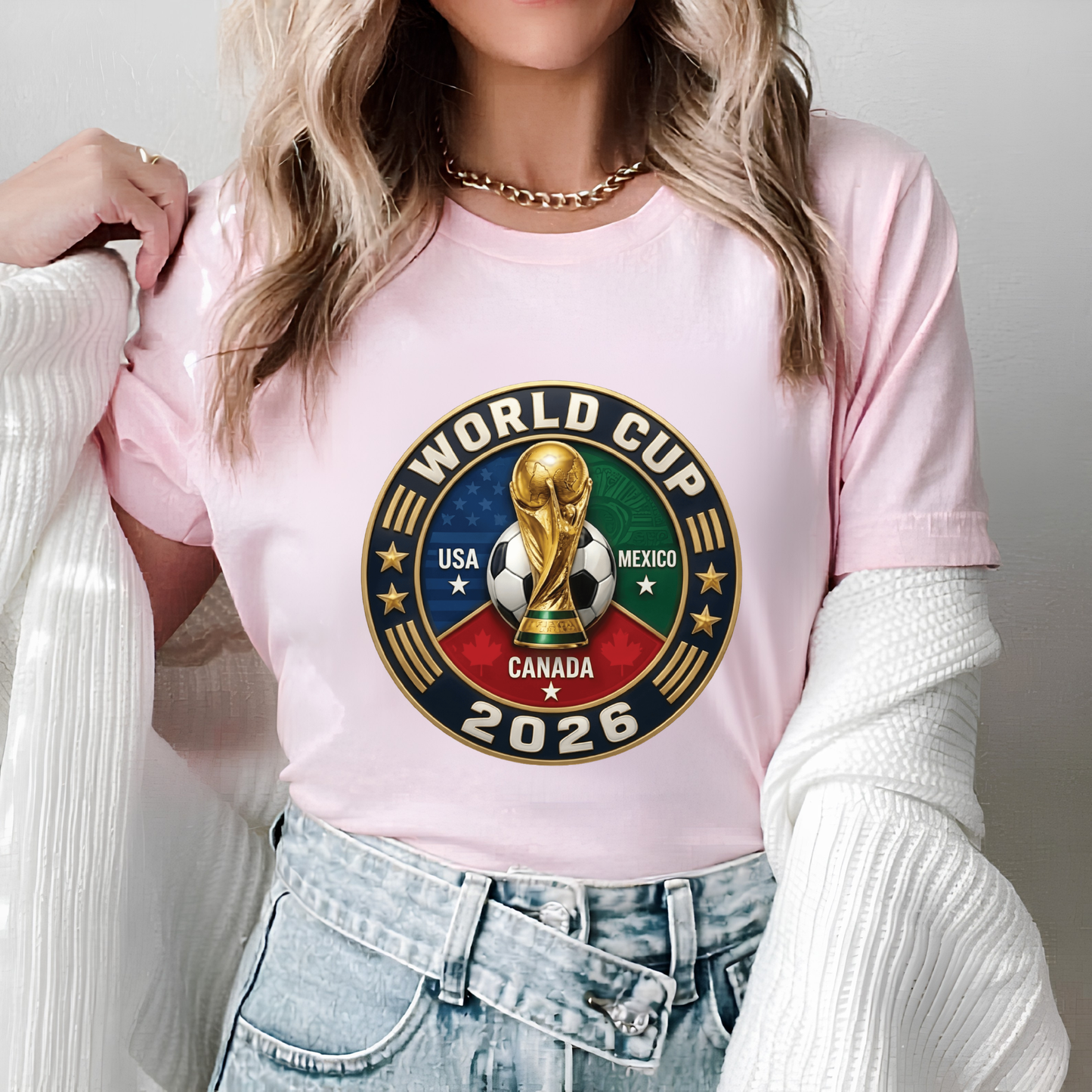 FIFA World Cup 2026 USA-Canada-Mexico Ribbon Watercolor Splash T-Shirt (physical)