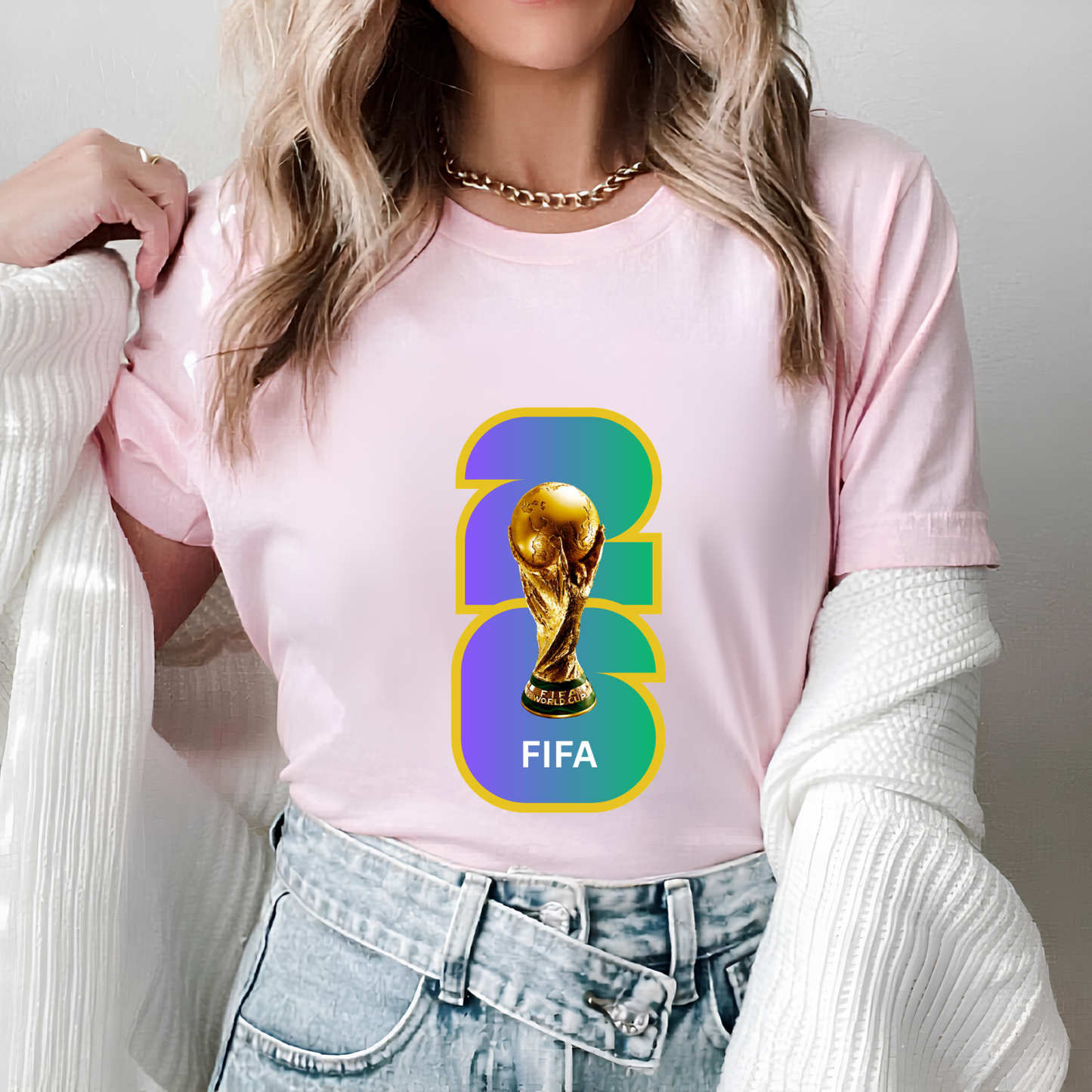 FIFA World Cup 2026 Trophy Dual Gradient Number Graphic T-Shirt (physical)