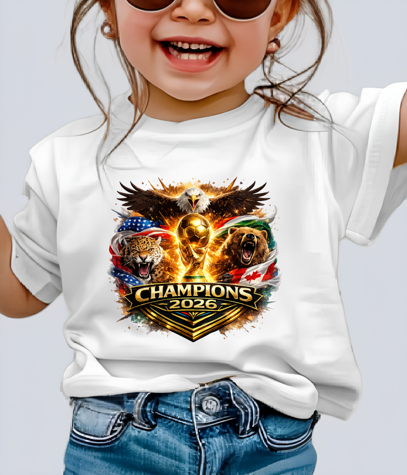 World Cup Champions 2026 Host Nations Mascot Grey Graphic T-Shirt (physical)
