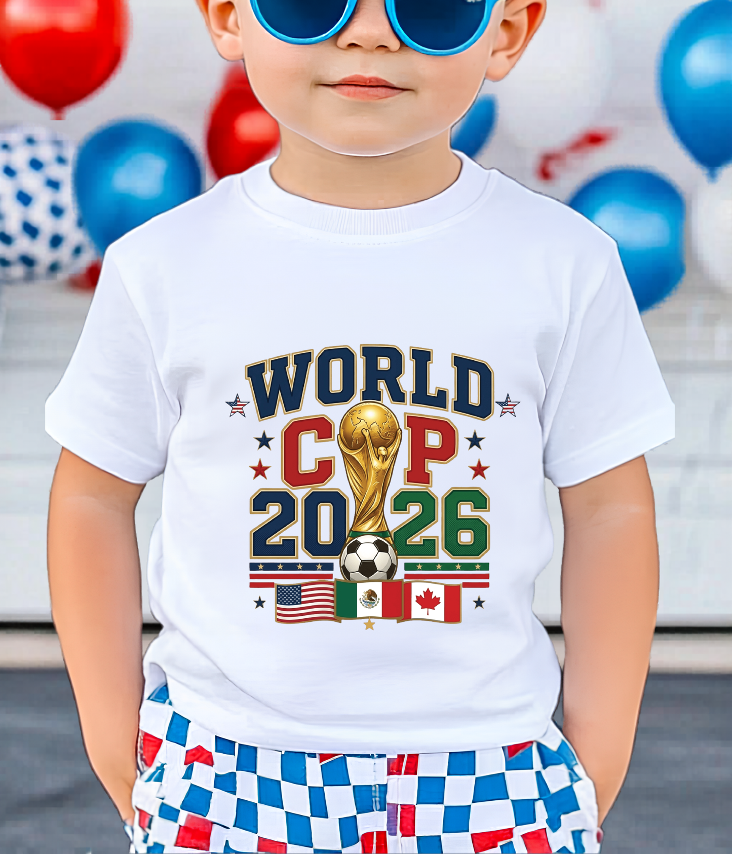 World Cup 2026 Host Nations Vintage Block Letter Graphic T-Shirt (physical)