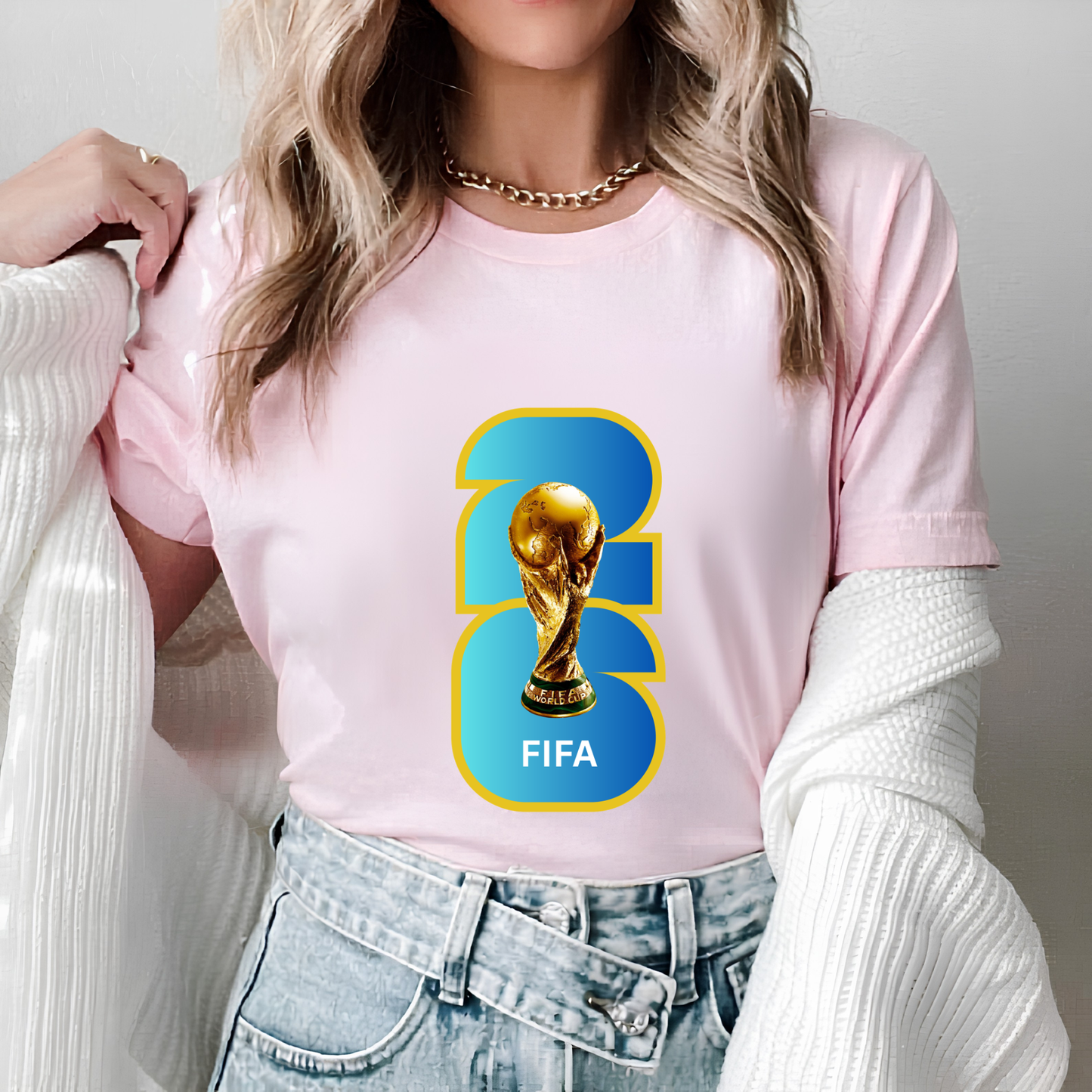 FIFA World Cup 2026 Trophy Vibrant Gradient Number Graphic T-Shirt (physical)