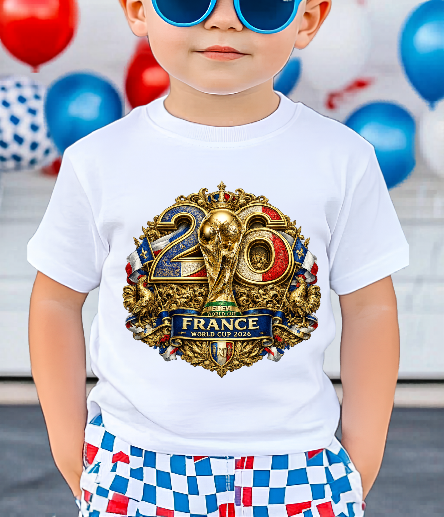 France World Cup 2026 Premium Golden Graphic Navy Blue T-Shirt (physical)