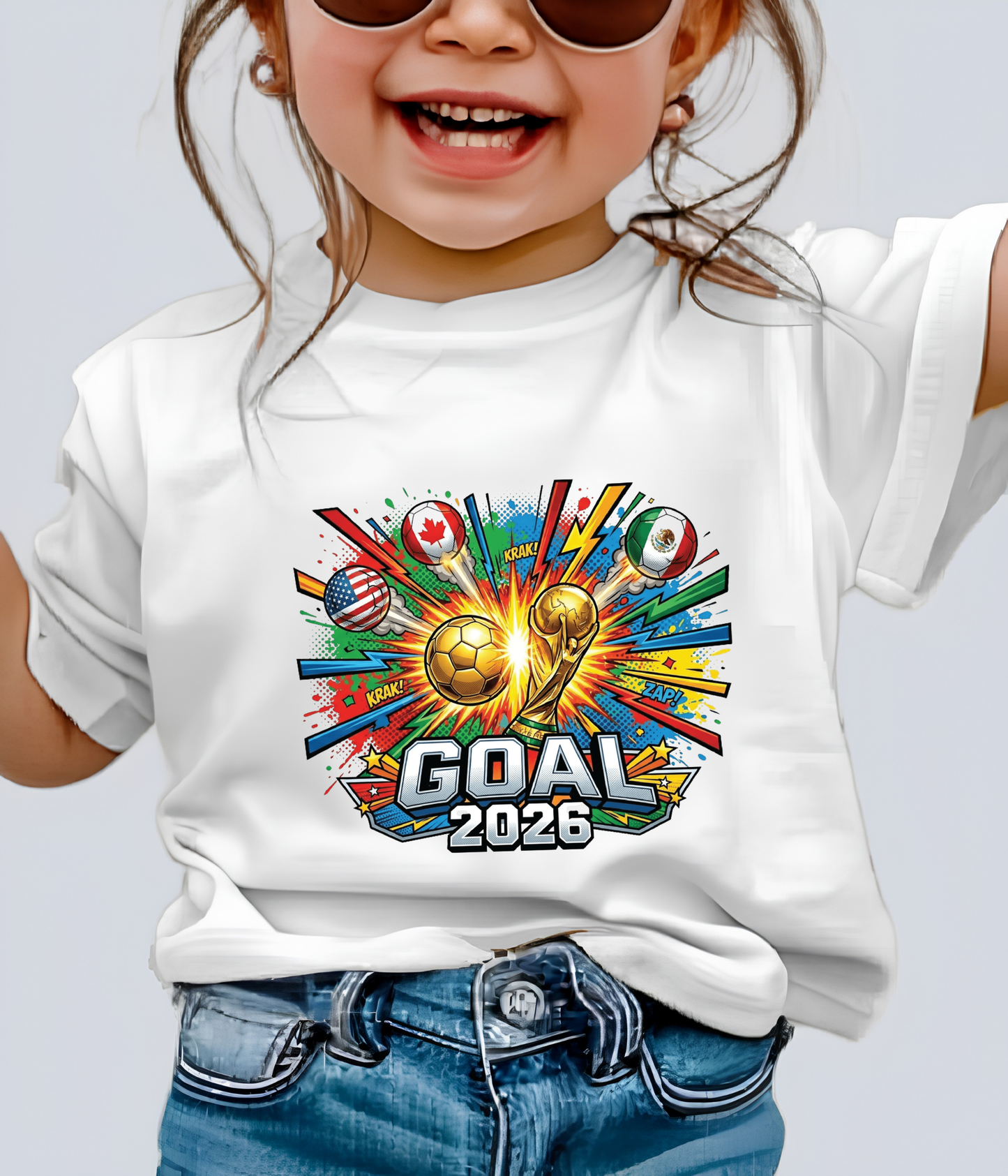 Retro Comic Book Style Goal 2026 Soccer Explosion Pop Art Shirt (physical)