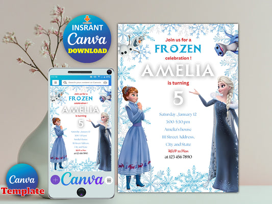 Frozen Editable Birthday Invitation (Printable)